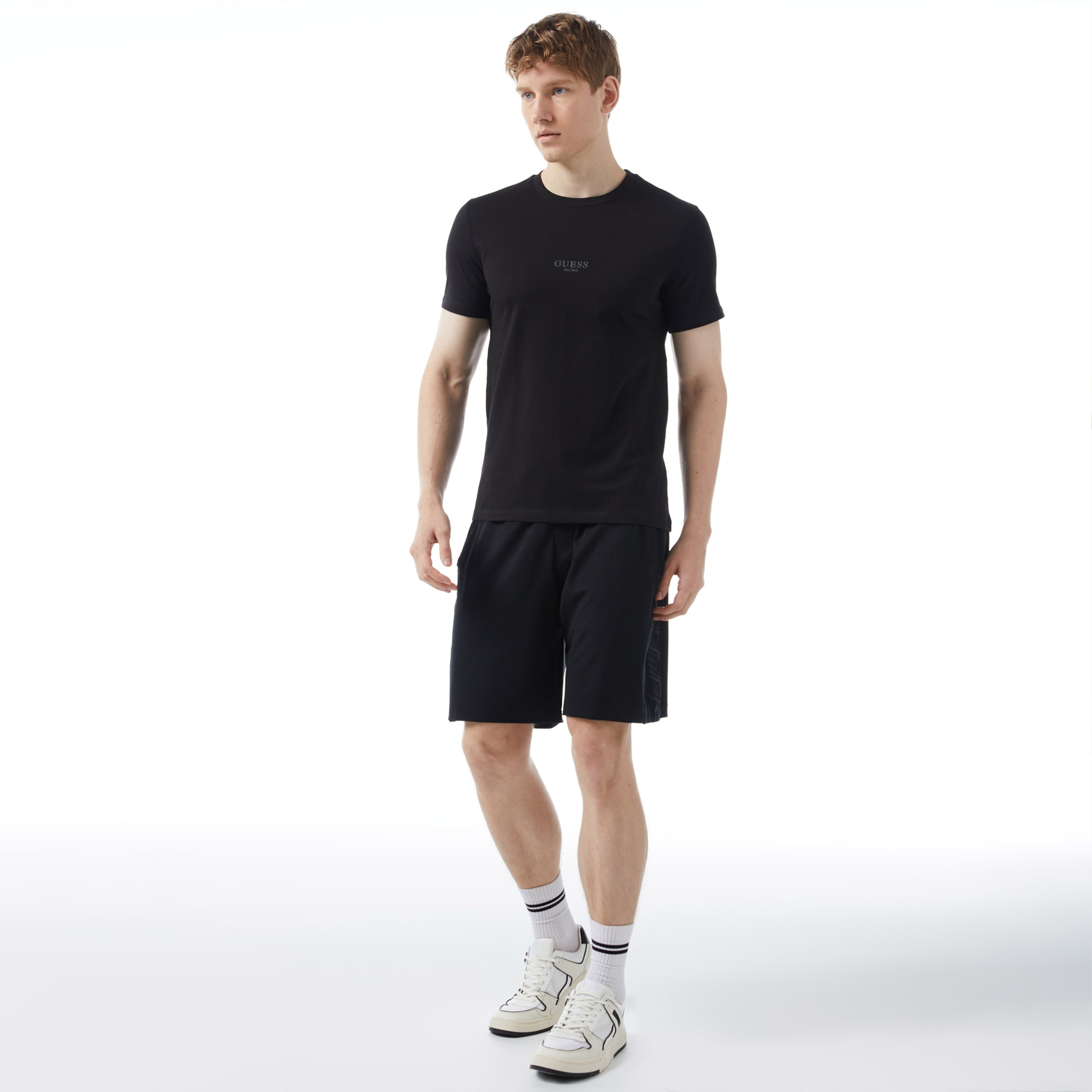Guess Mid Organic Stream 180 Erkek Siyah T-Shirt