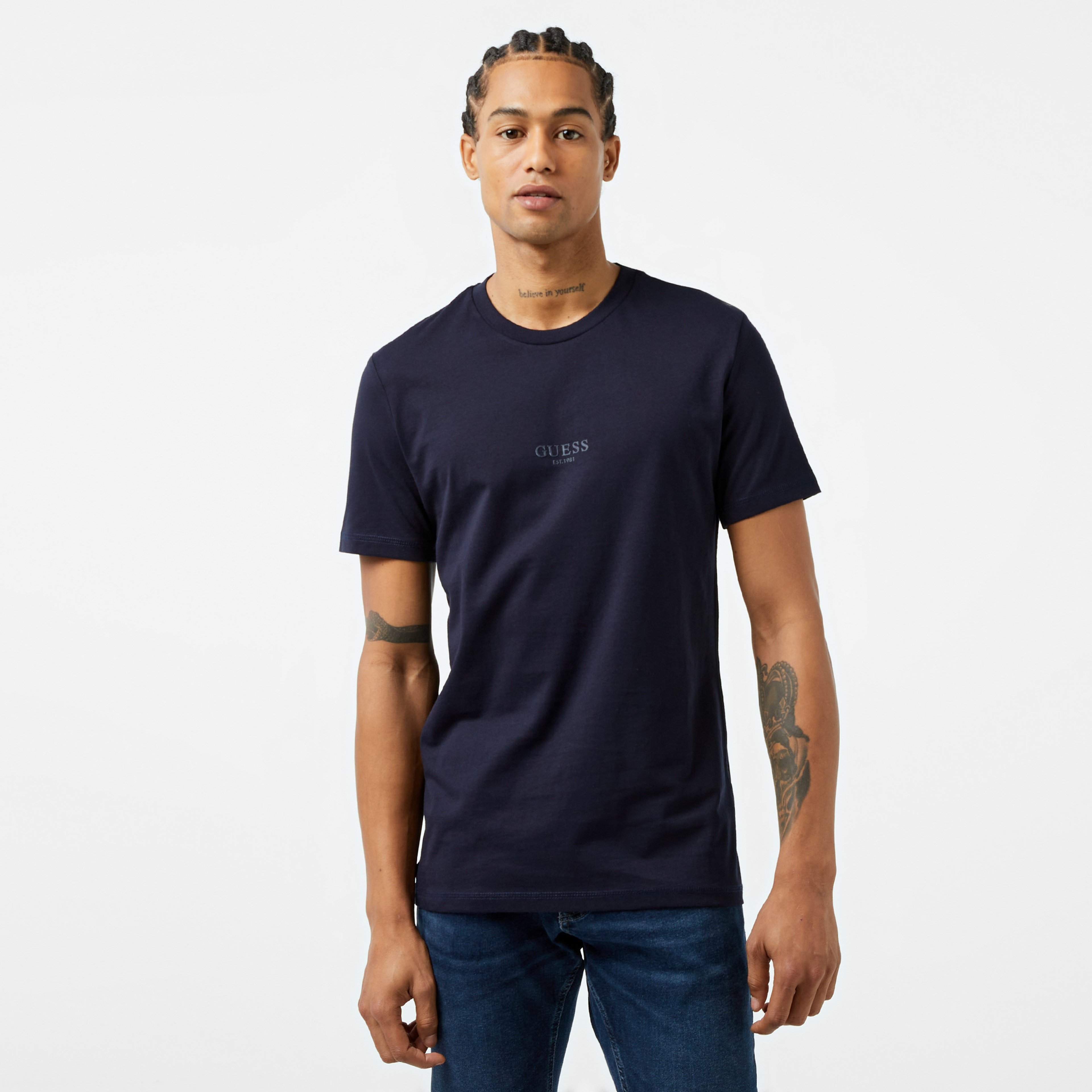 Guess Erkek Lacivert T-Shirt