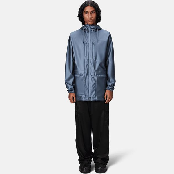Rains Cargo Long W3 Unisex Mavi Yağmurluk