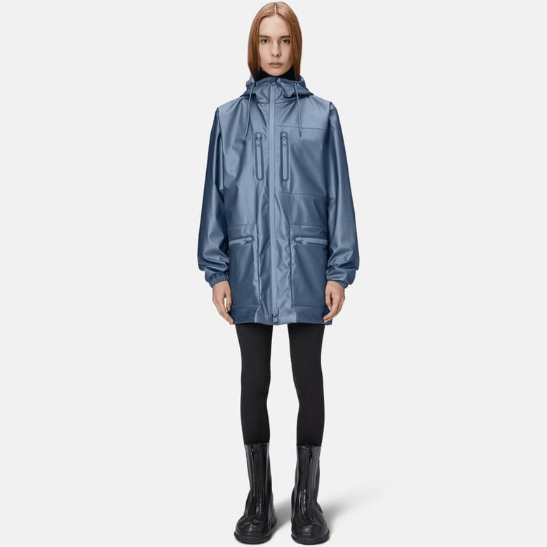 Rains Cargo Long W3 Unisex Mavi Yağmurluk
