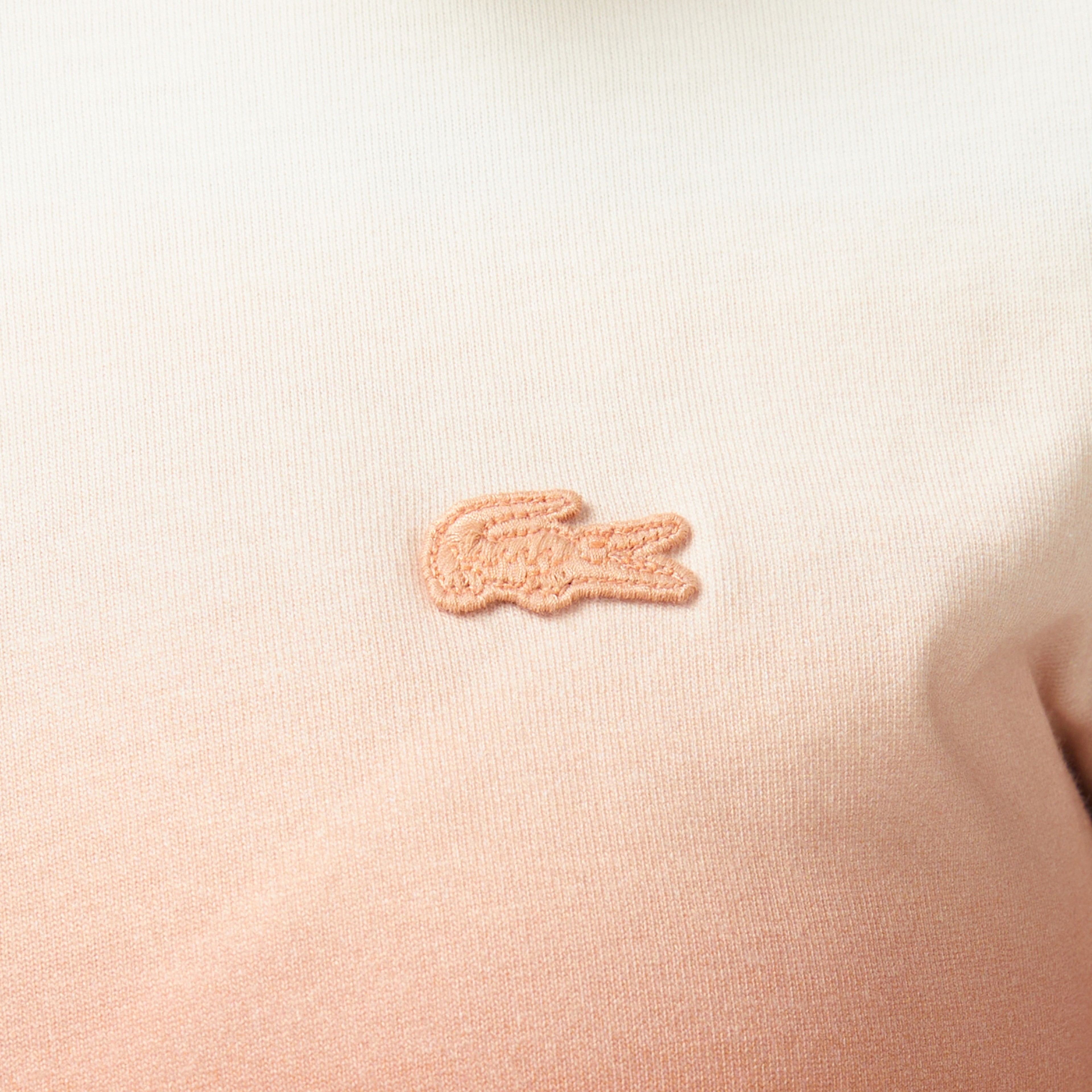 Lacoste Kadın Kısa Kollu Yarım Fermuarlı Beyaz Sweatshirt