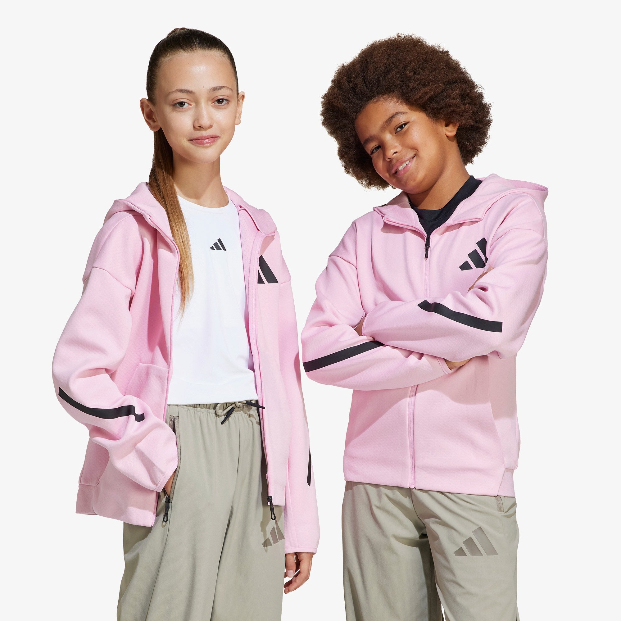 adidas Z.N.E. Full-Zip Genç Çocuk Pembe Eşofman Üstü