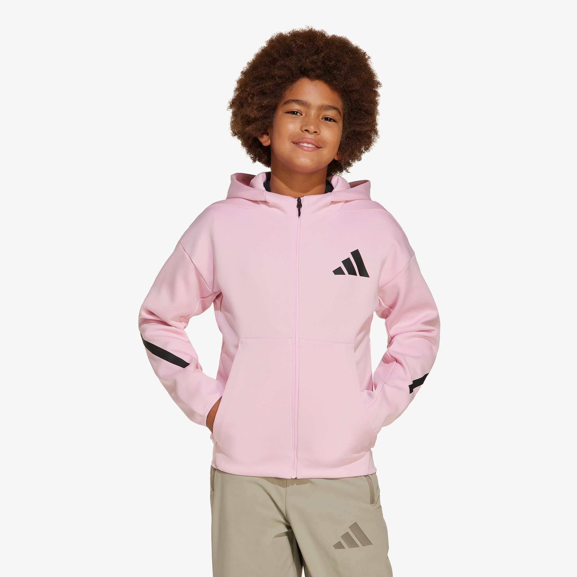 adidas Z.N.E. Full-Zip Genç Çocuk Pembe Eşofman Üstü