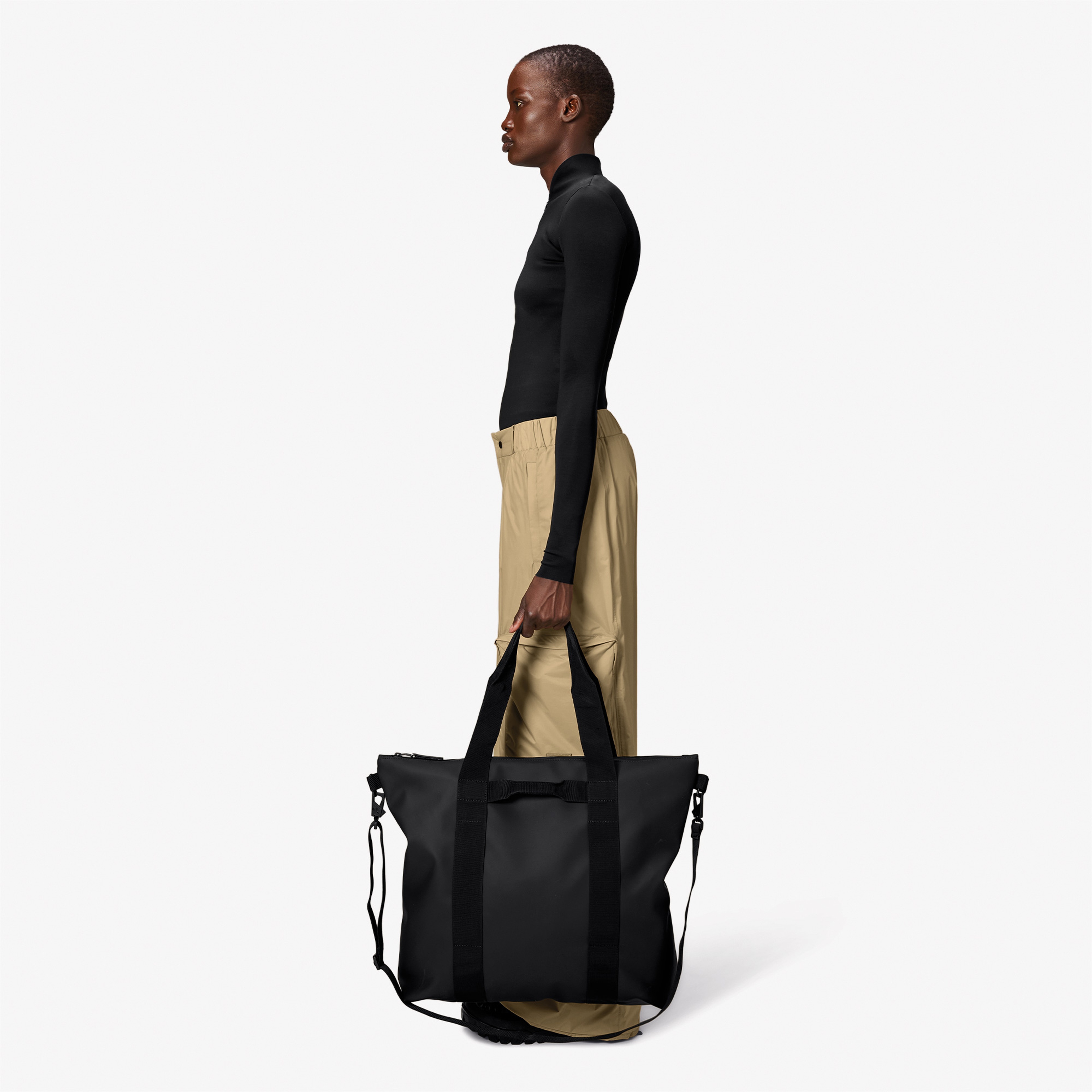 Rains Tote Unisex Siyah Omuz Çantası