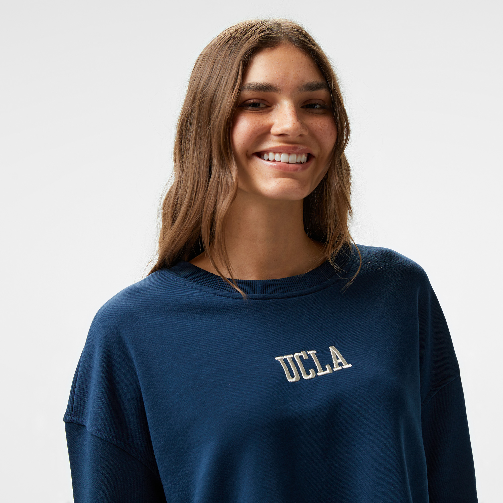 Ucla Olvera Nakışlı Kadın Lacivert Bisiklet Yaka Sweatshirt