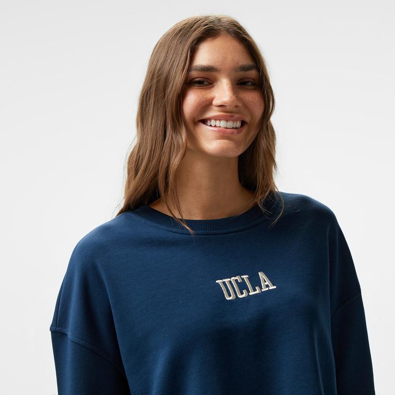 Ucla Olvera Nakışlı Kadın Lacivert Bisiklet Yaka Sweatshirt
