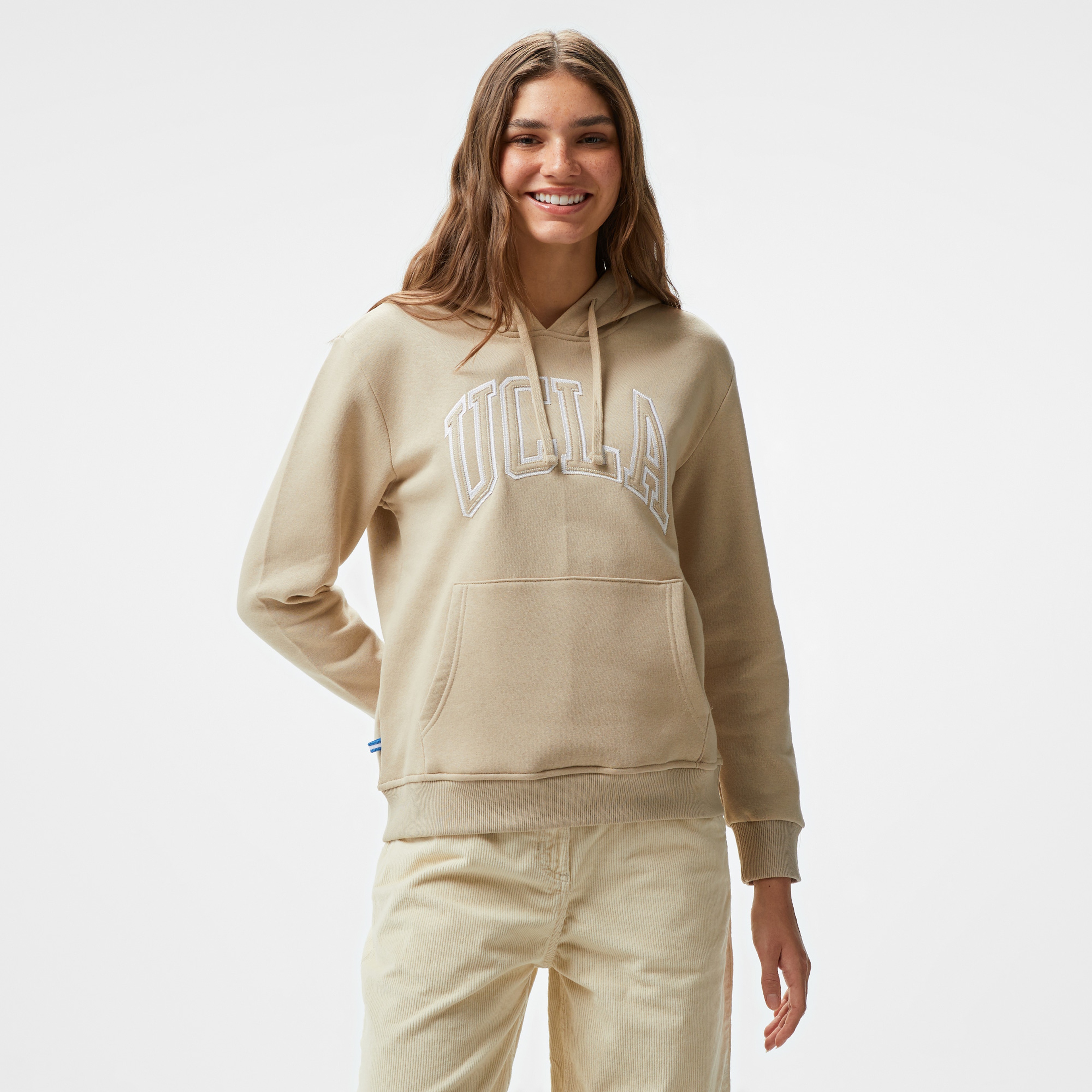 Ucla Riley Nakışlı Kadın Gri Hoodie