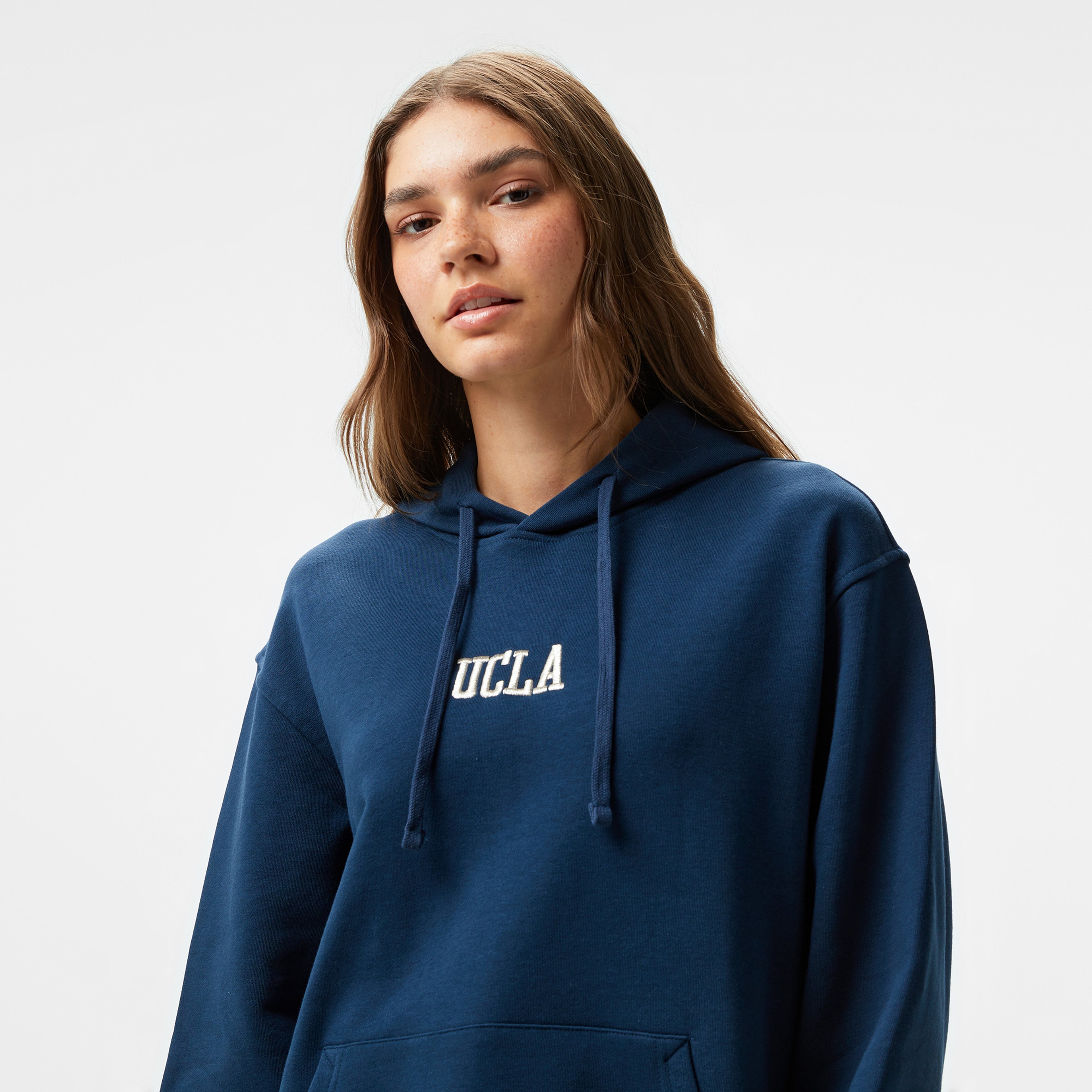 Ucla Jess Nakışlı Kadın Lacivert Kapüşonlu Sweatshirt