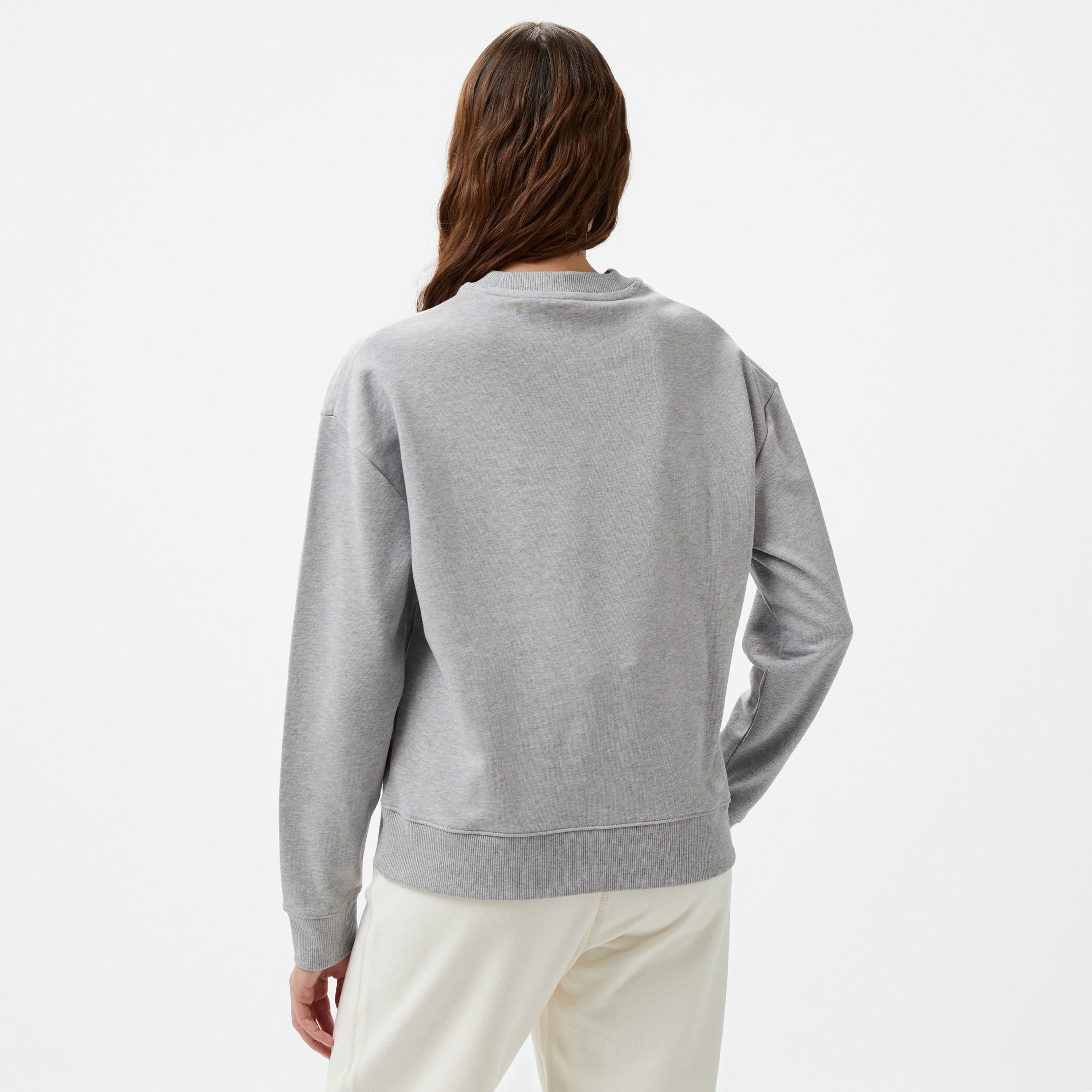 Calvin Klein Hero Logo Kadın Gri Sweatshirt