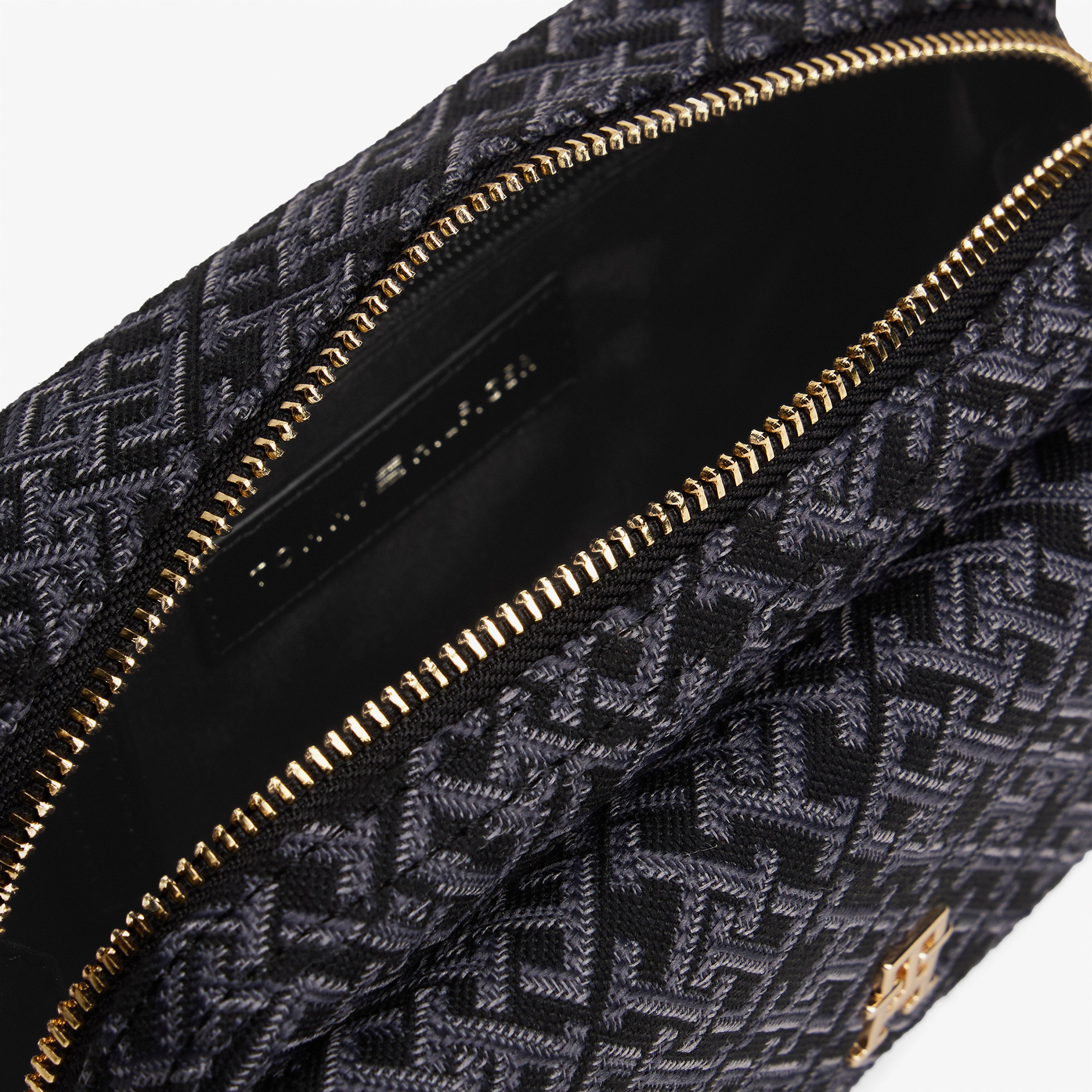 Tommy Hilfiger Icon Jacquard Kadın Siyah Çapraz Çanta