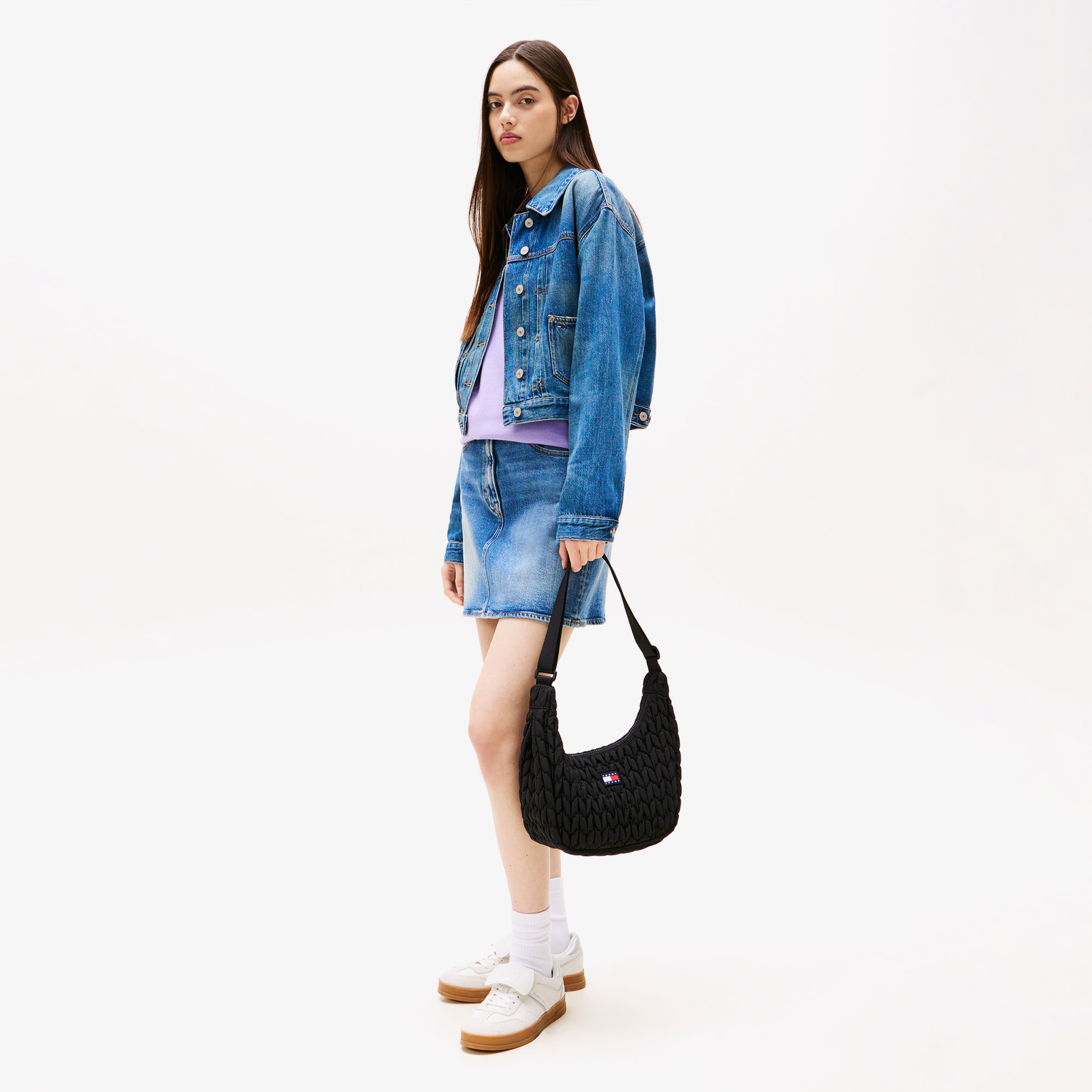 Tommy Jeans Urban X-Body Quilted Kadın Siyah Omuz Çantası