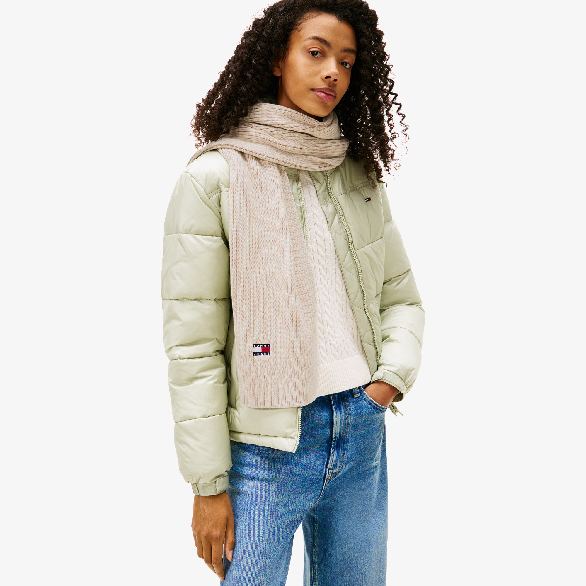 Tommy Jeans Heritage Core Kadın Bej Fular