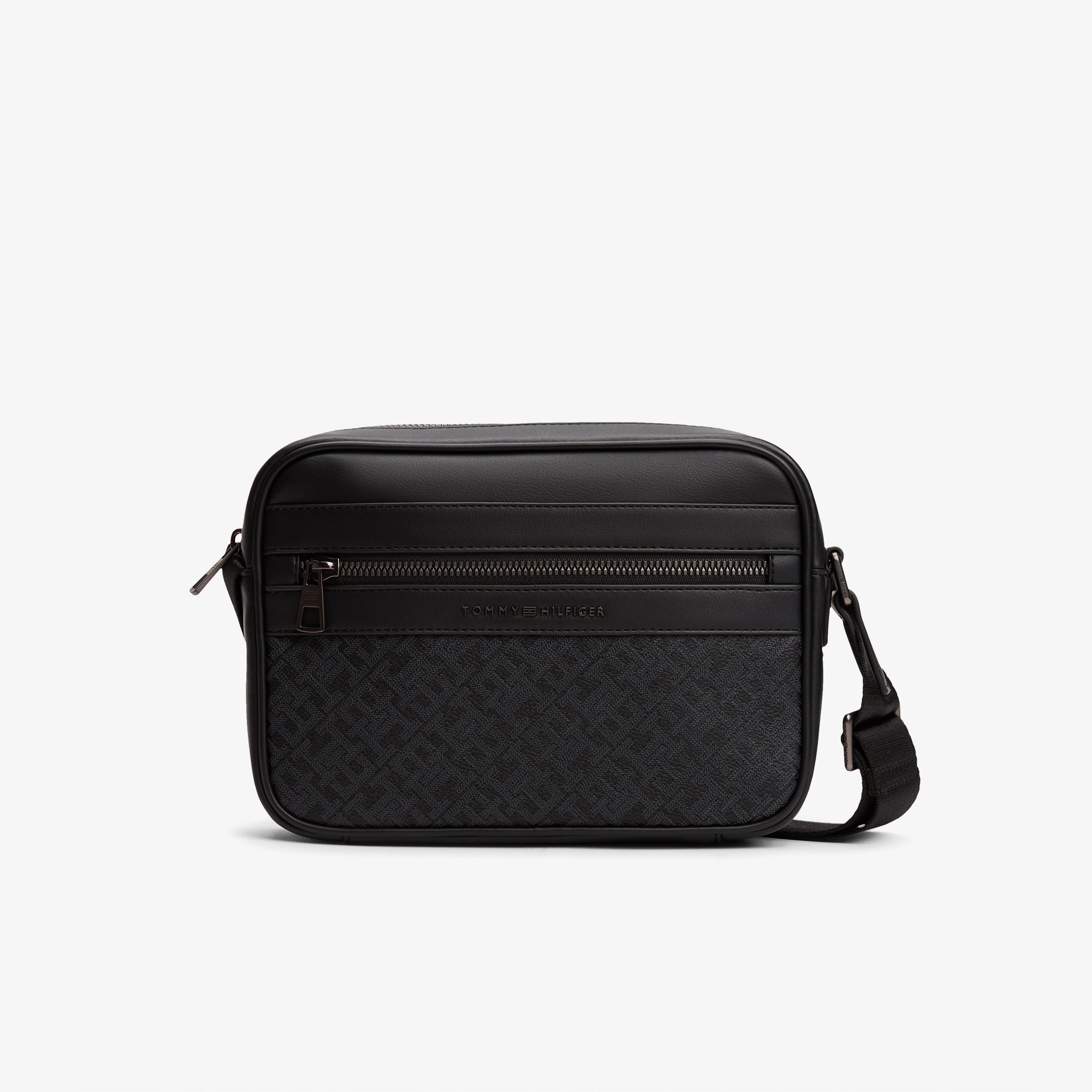 Tommy Hilfiger Monogram Reporter Erkek Siyah Çapraz Çanta