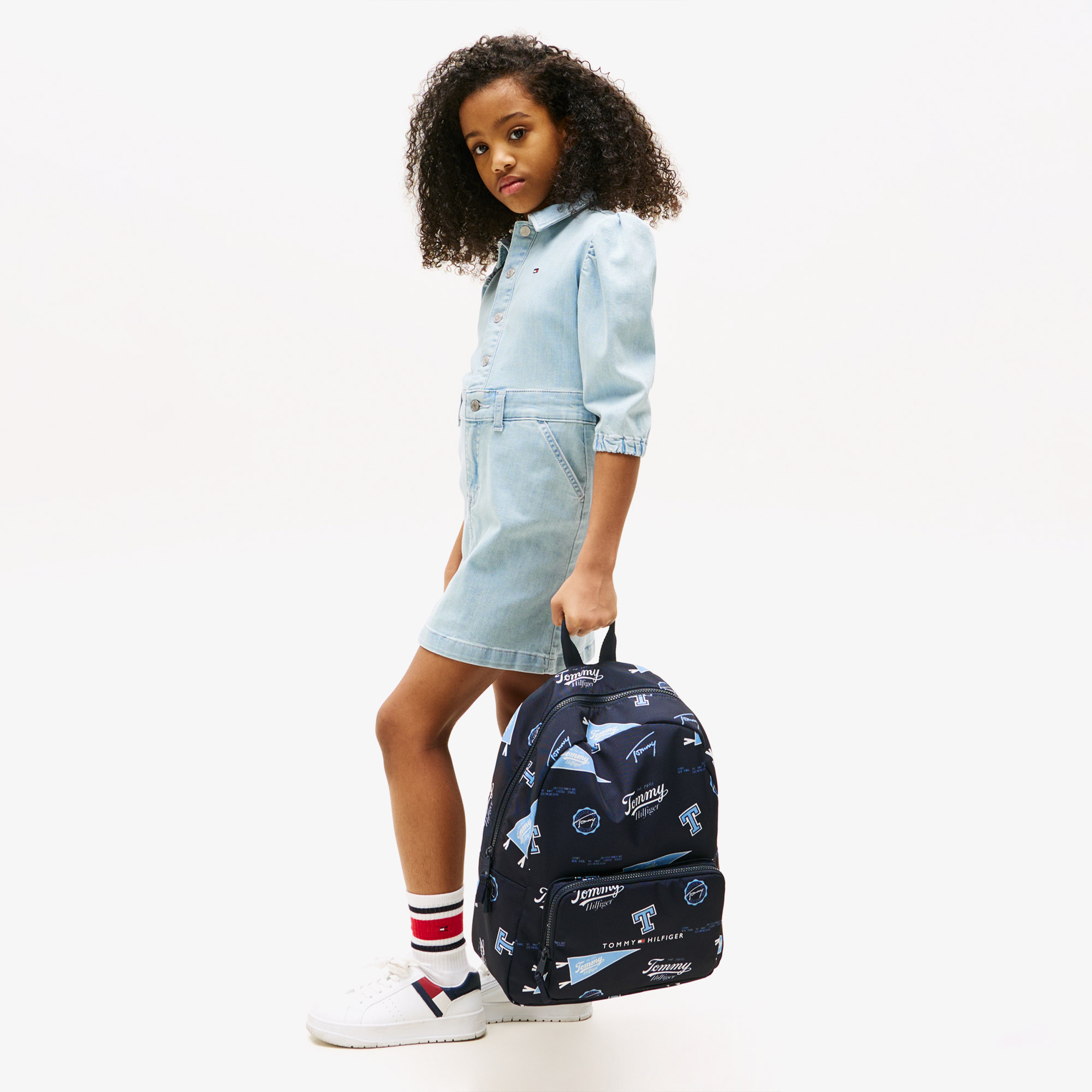 Tommy Hilfiger Essential Printed Çocuk Lacivert Sırt Çantası
