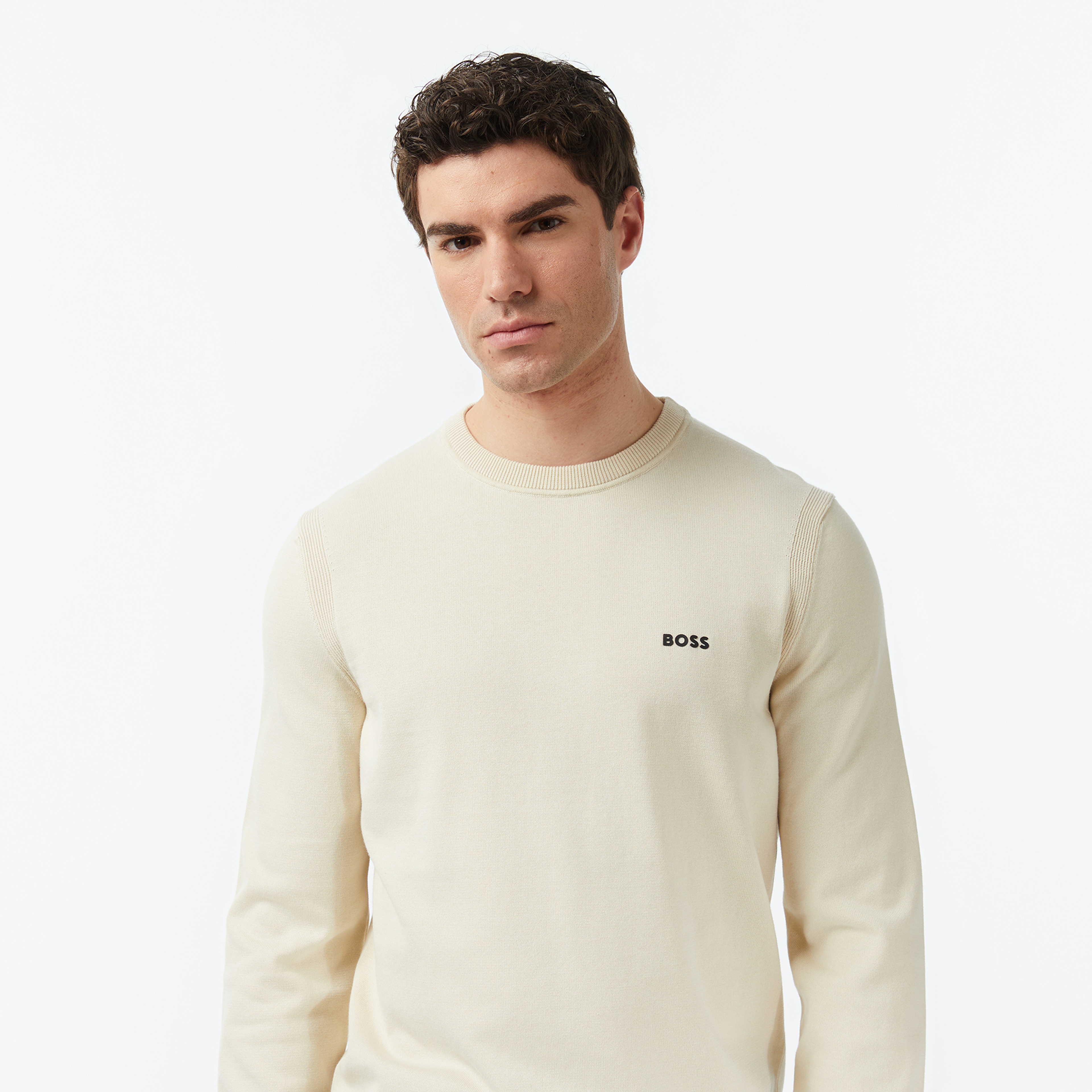 Boss Ever-X Erkek Beyaz Triko