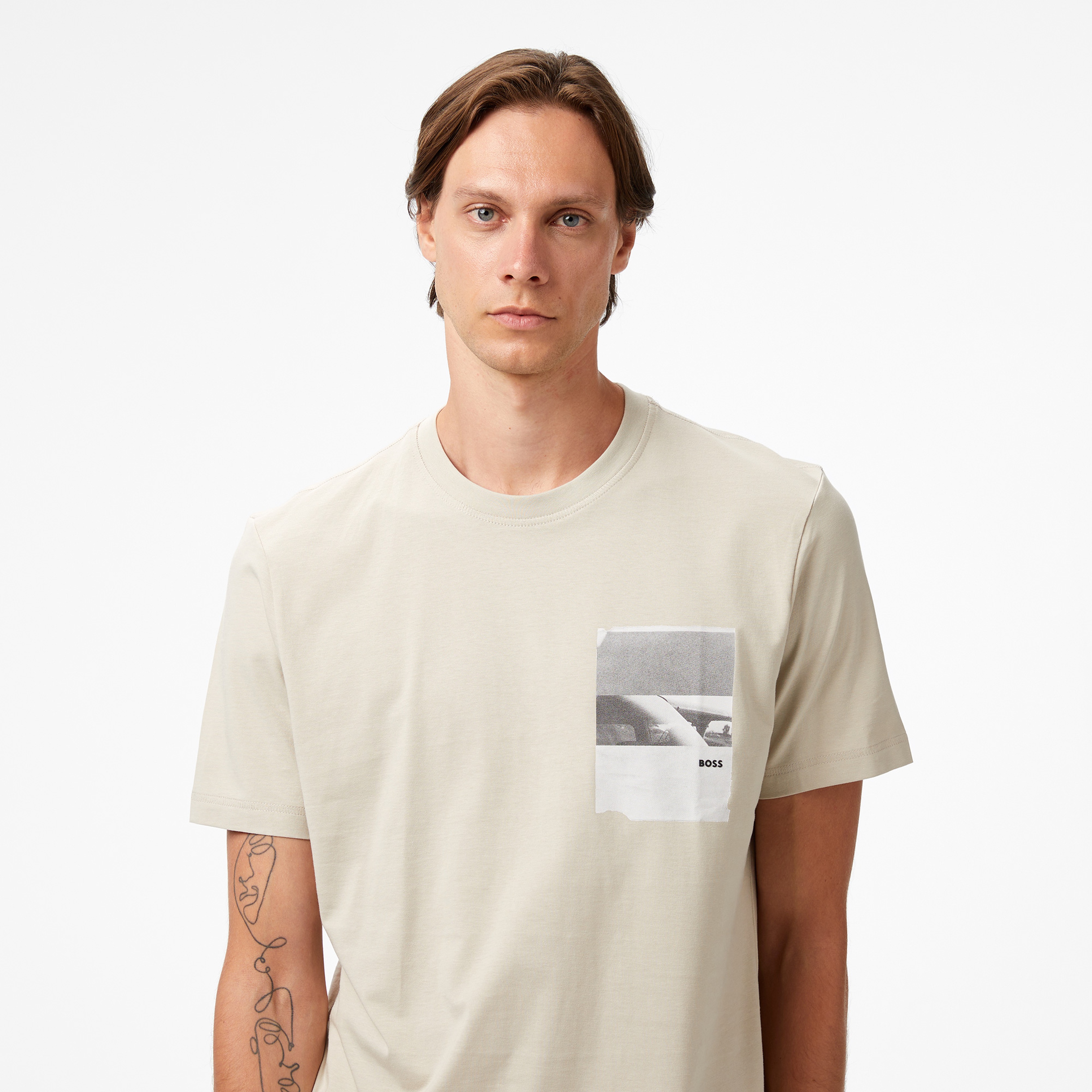 Boss Container Erkek Açık Bej T-Shirt