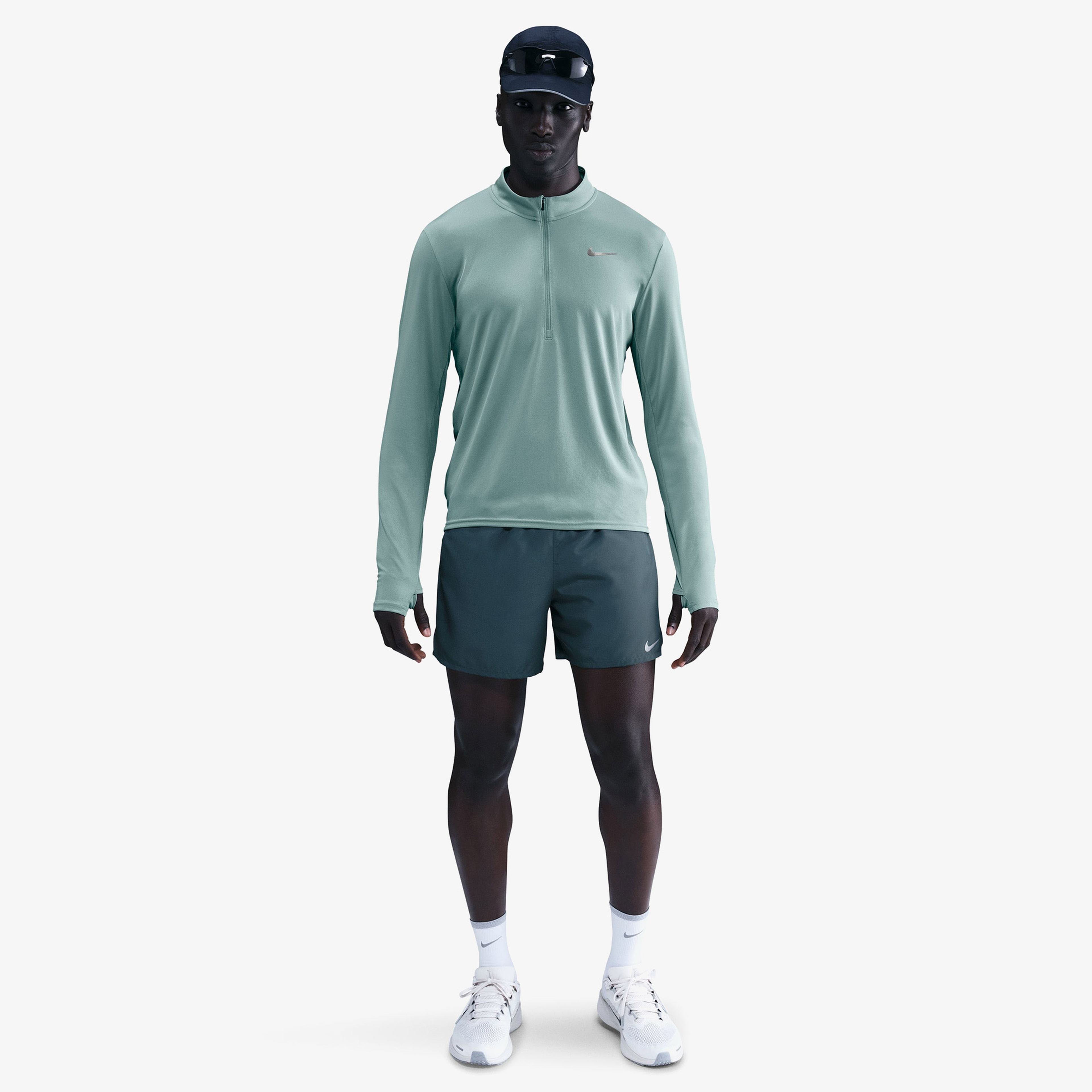 Nike Dri-Fit Pacer Erkek Yeşil Uzun Kollu T-Shirt