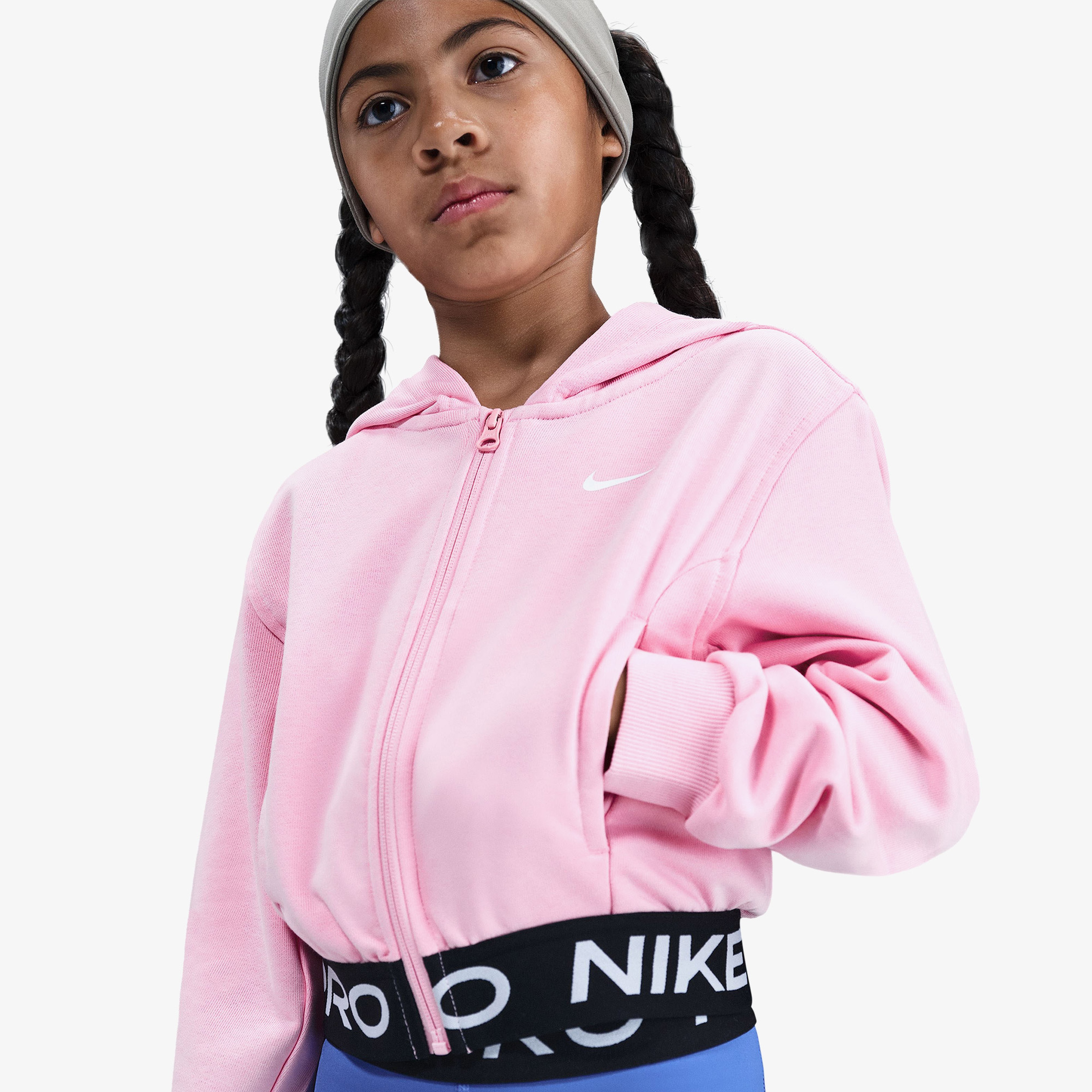 Nike Pro Dri-Fit Fleece Çocuk Pembe Hoodie