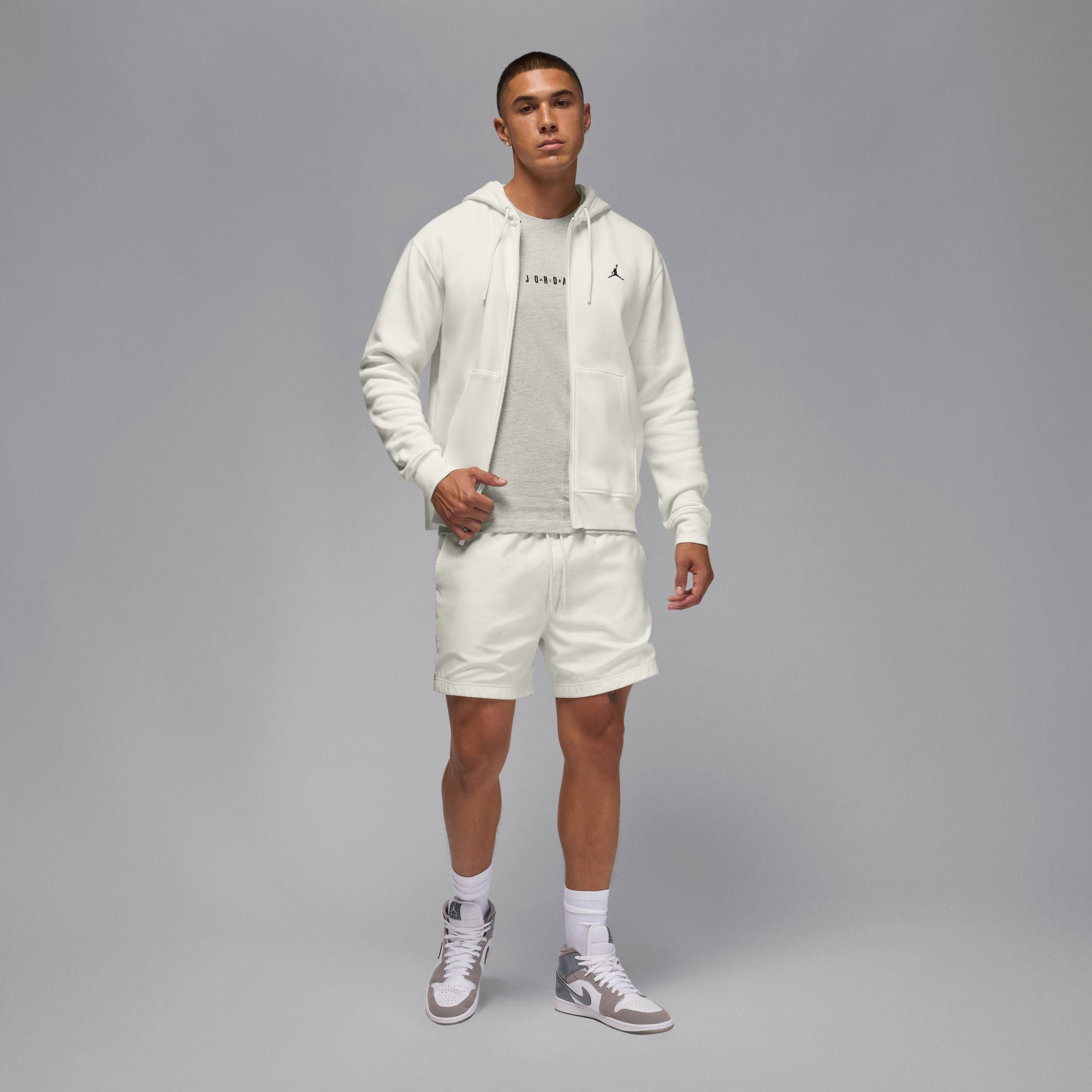 Jordan Brooklyn Fleece Erkek Beyaz Kapüşonlu Sweatshirt