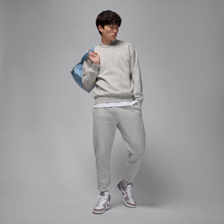 Jordan Brooklyn Fleece Crew Erkek Gri Sweatshirt