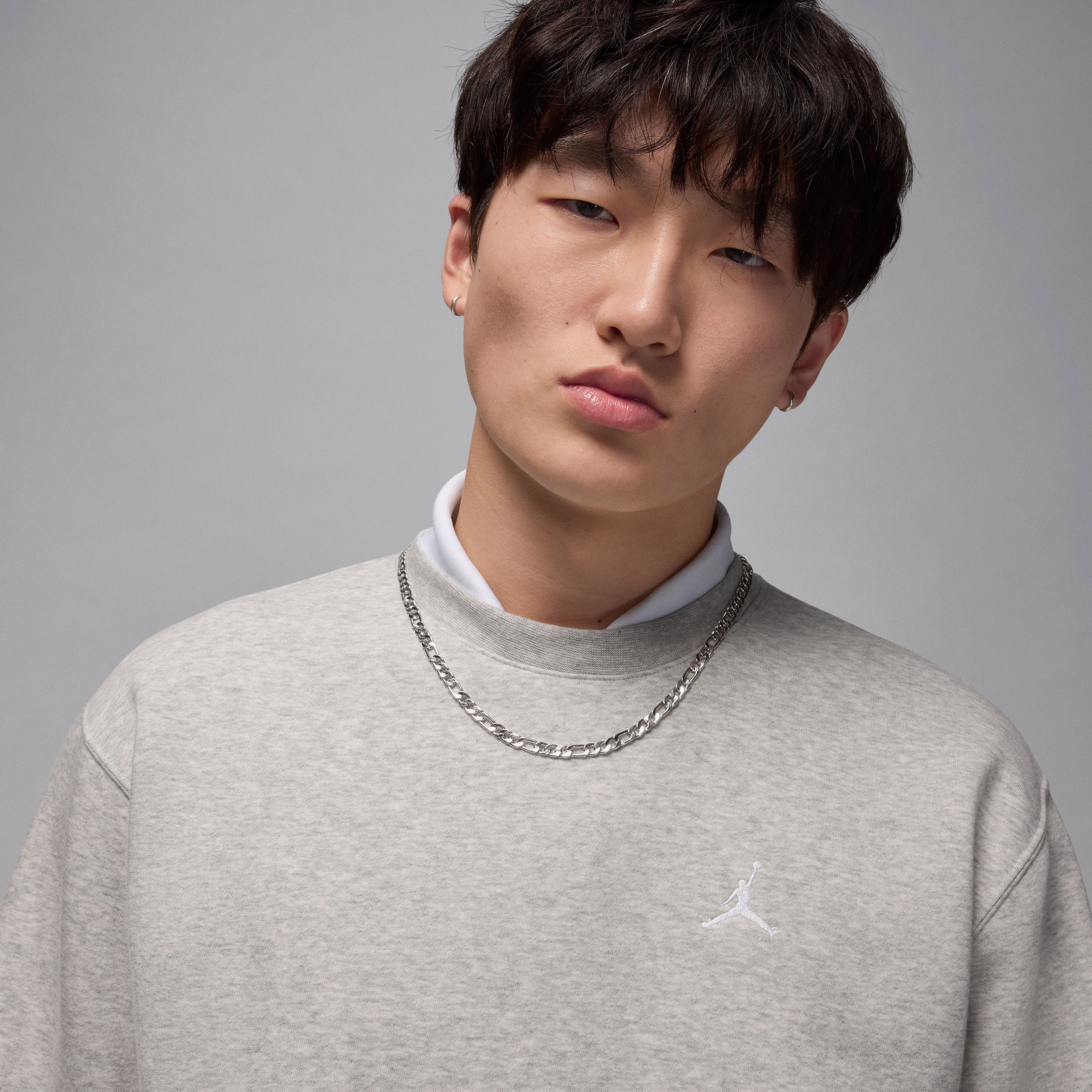 Jordan Brooklyn Fleece Crew Erkek Gri Sweatshirt