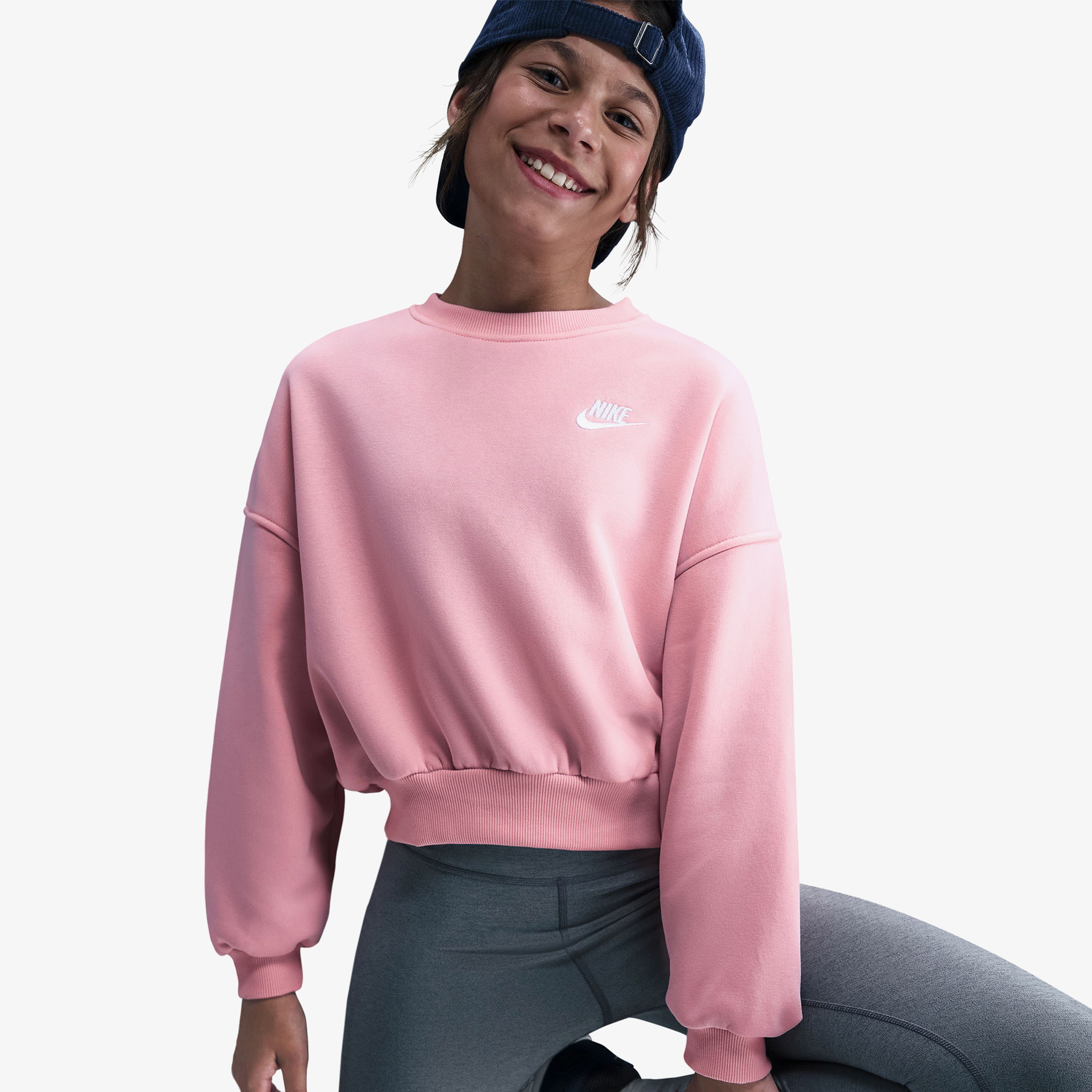 Nike Sportswear Club Fleece Crew Çocuk Pembe Sweatshirt