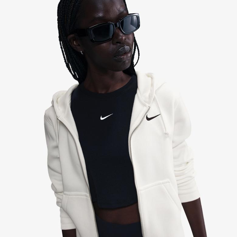 Nike Sportswear Phoenix Fleece Kadın Krem Rengi Kapüşonlu Hoodie