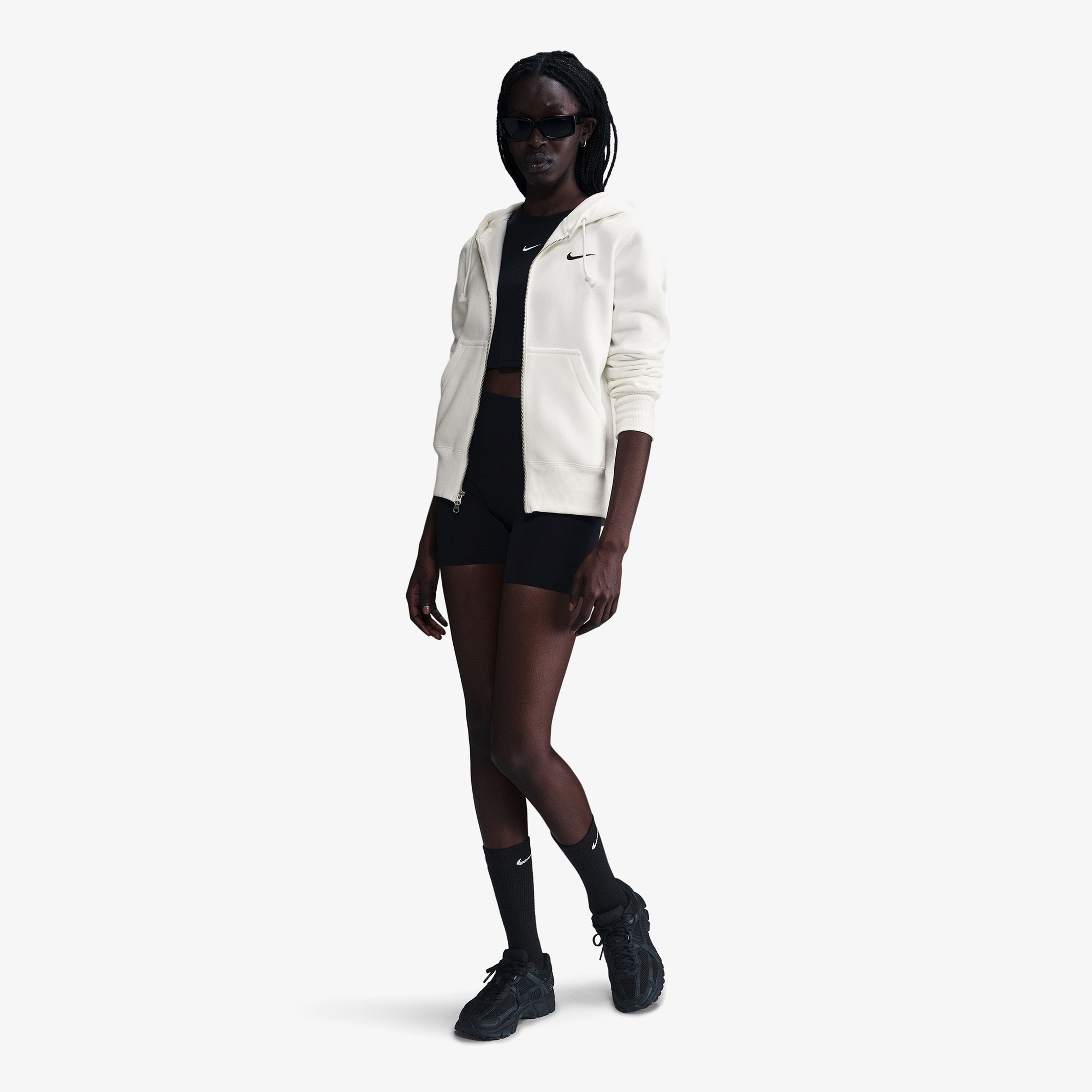 Nike Sportswear Phoenix Fleece Kadın Krem Rengi Kapüşonlu Hoodie