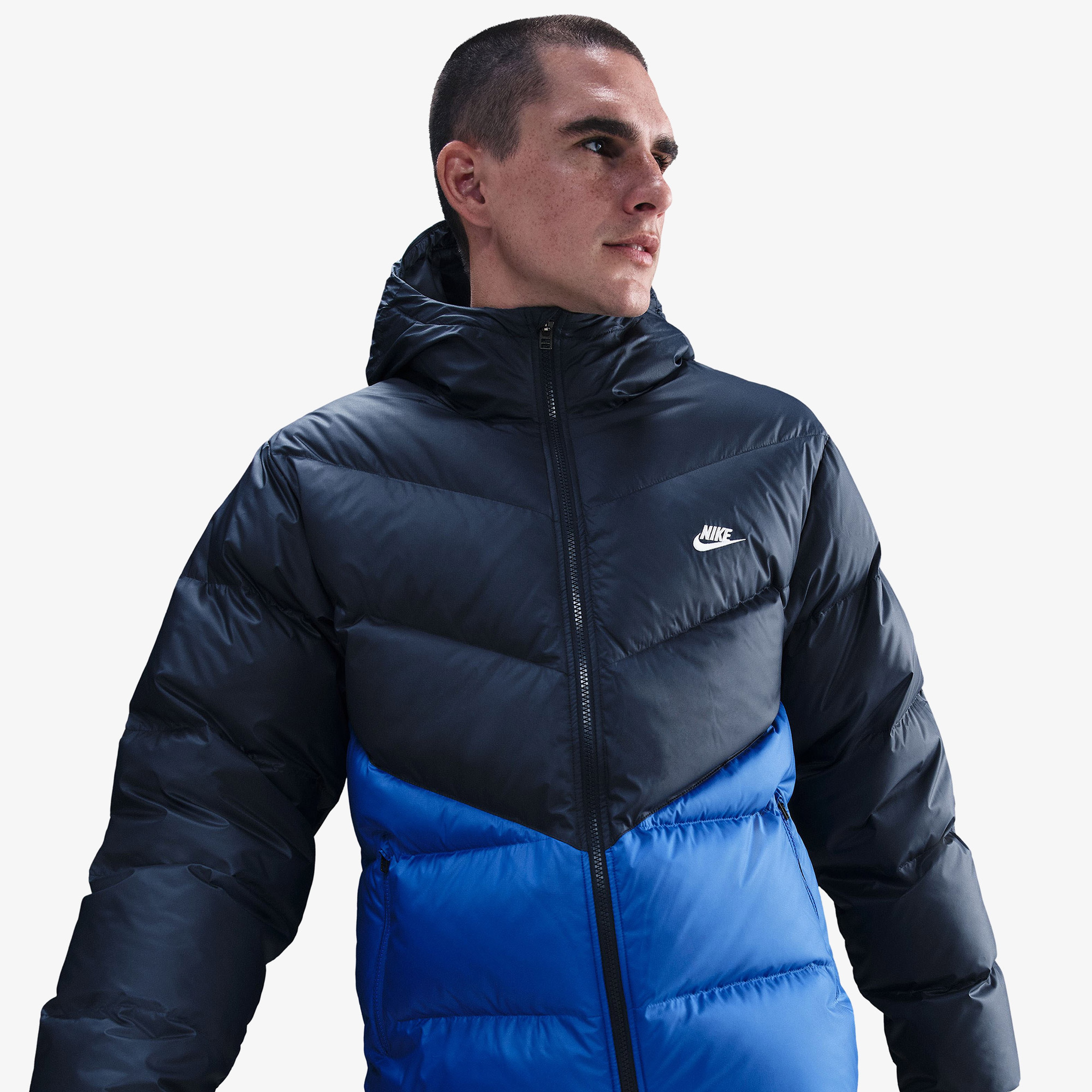 Nike Windrunner Statement Down Erkek Mavi Mont