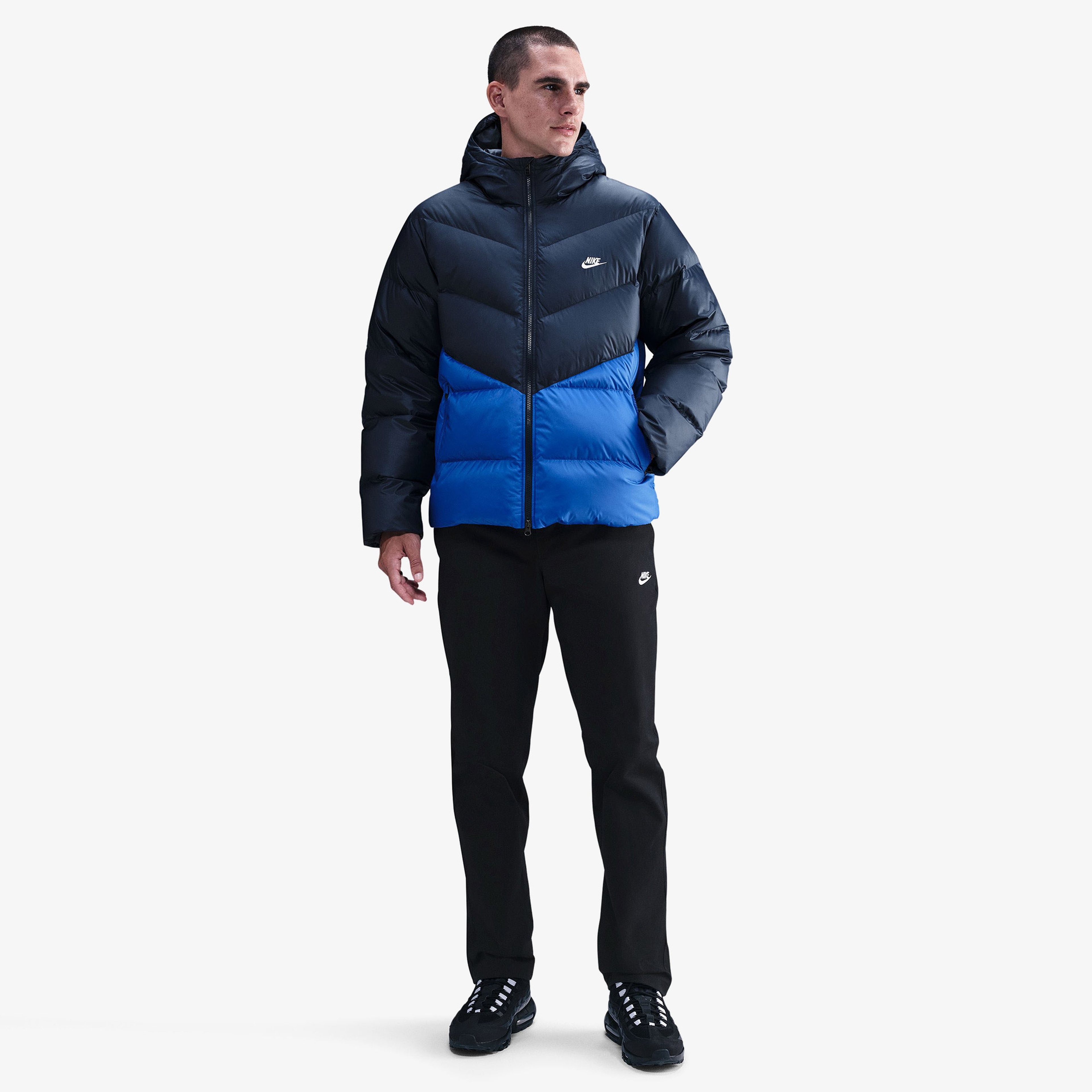Nike Windrunner Statement Down Erkek Mavi Mont