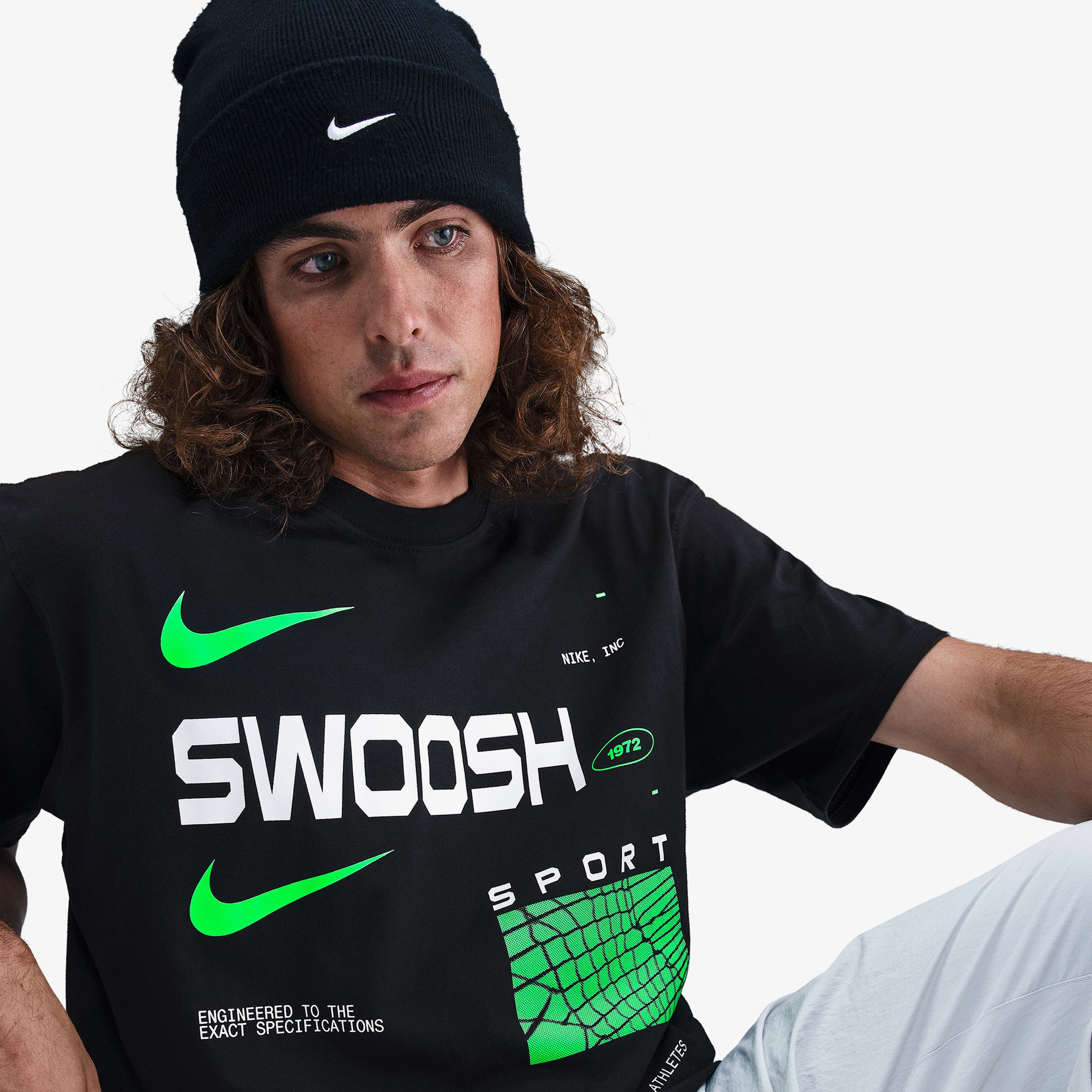 Nike Sportswear M90 Swoosh Sport Erkek Siyah T-Shirt