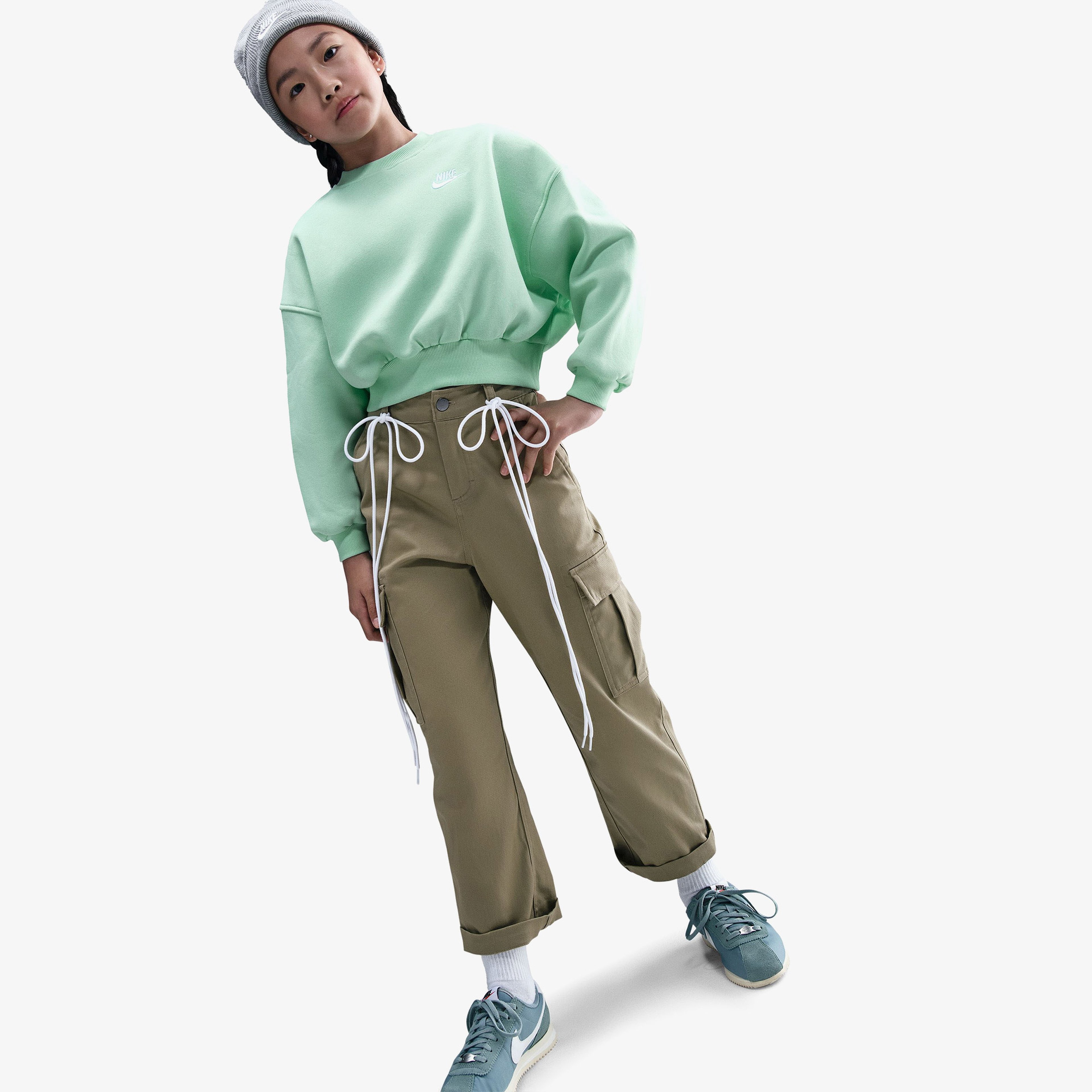 Nike Sportswear Club Fleece Crew Çocuk Yeşil Sweatshirt