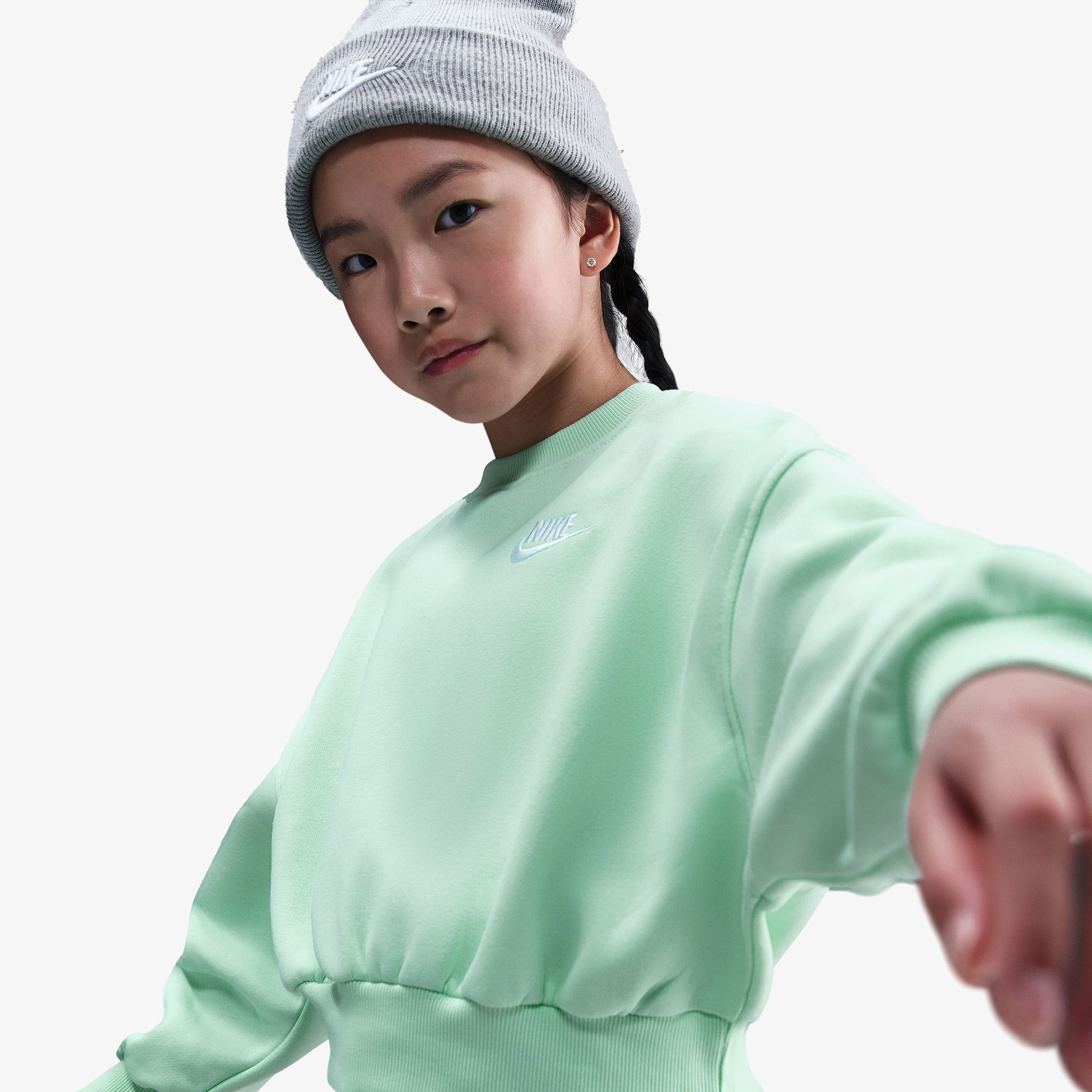 Nike Sportswear Club Fleece Crew Çocuk Yeşil Sweatshirt