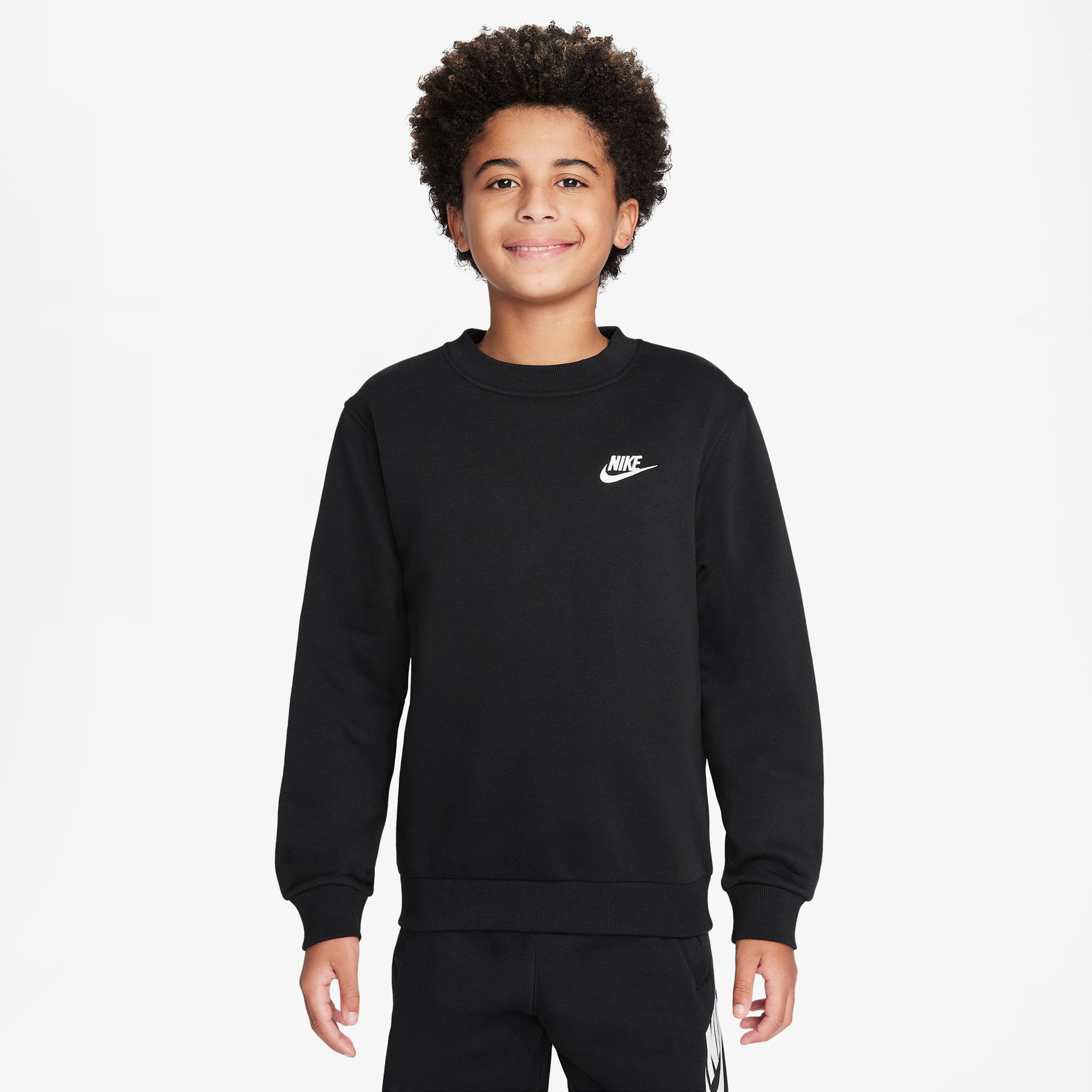 Nike Sportswear Club Fleece Crew Çocuk Siyah Sweatshirt