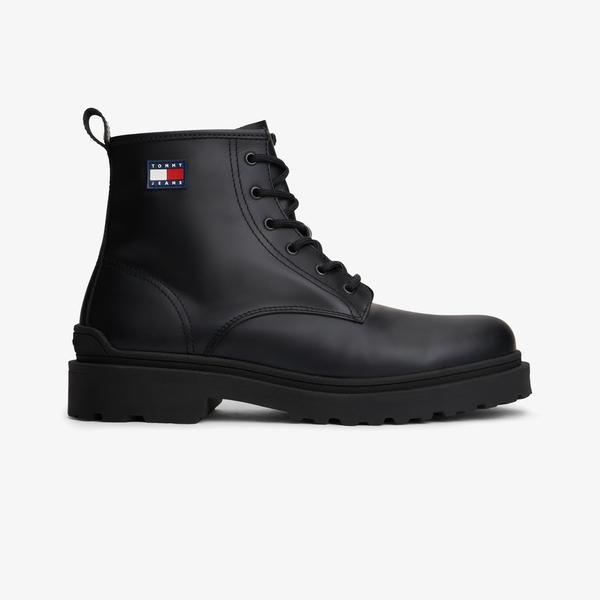 Tommy Jeans Lace Up Rubberized Erkek Siyah Bot