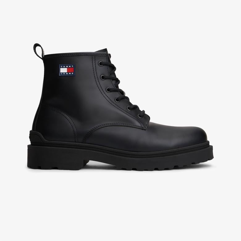 Tommy Jeans Lace Up Rubberized Erkek Siyah Bot