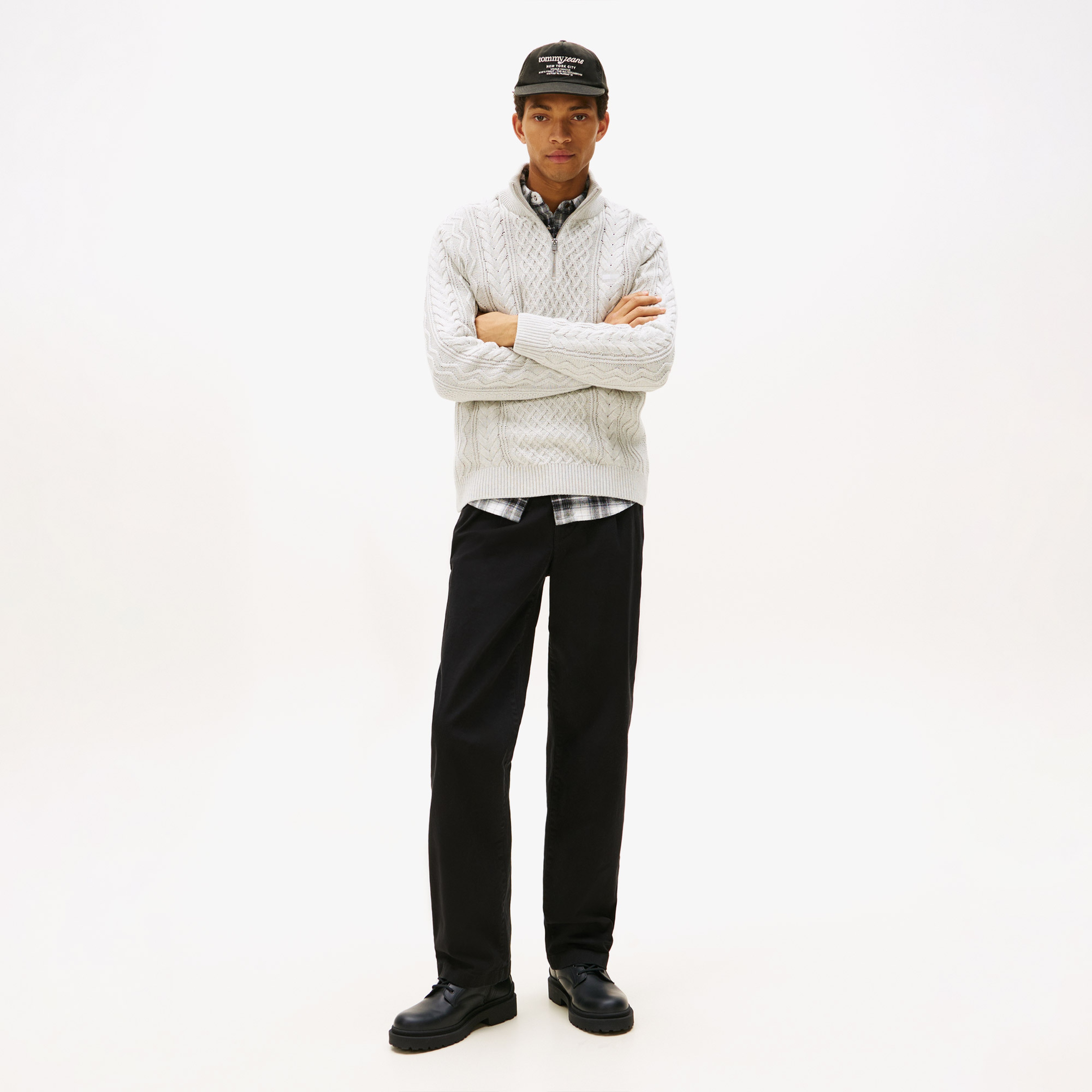 Tommy Jeans Lace Up Rubberized Erkek Siyah Bot