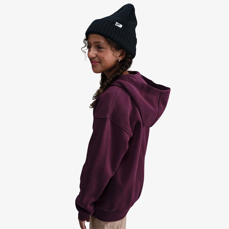 Nike Sportswear Club Fleece Oversized Çocuk Bordo Kapüşonlu Hoodie