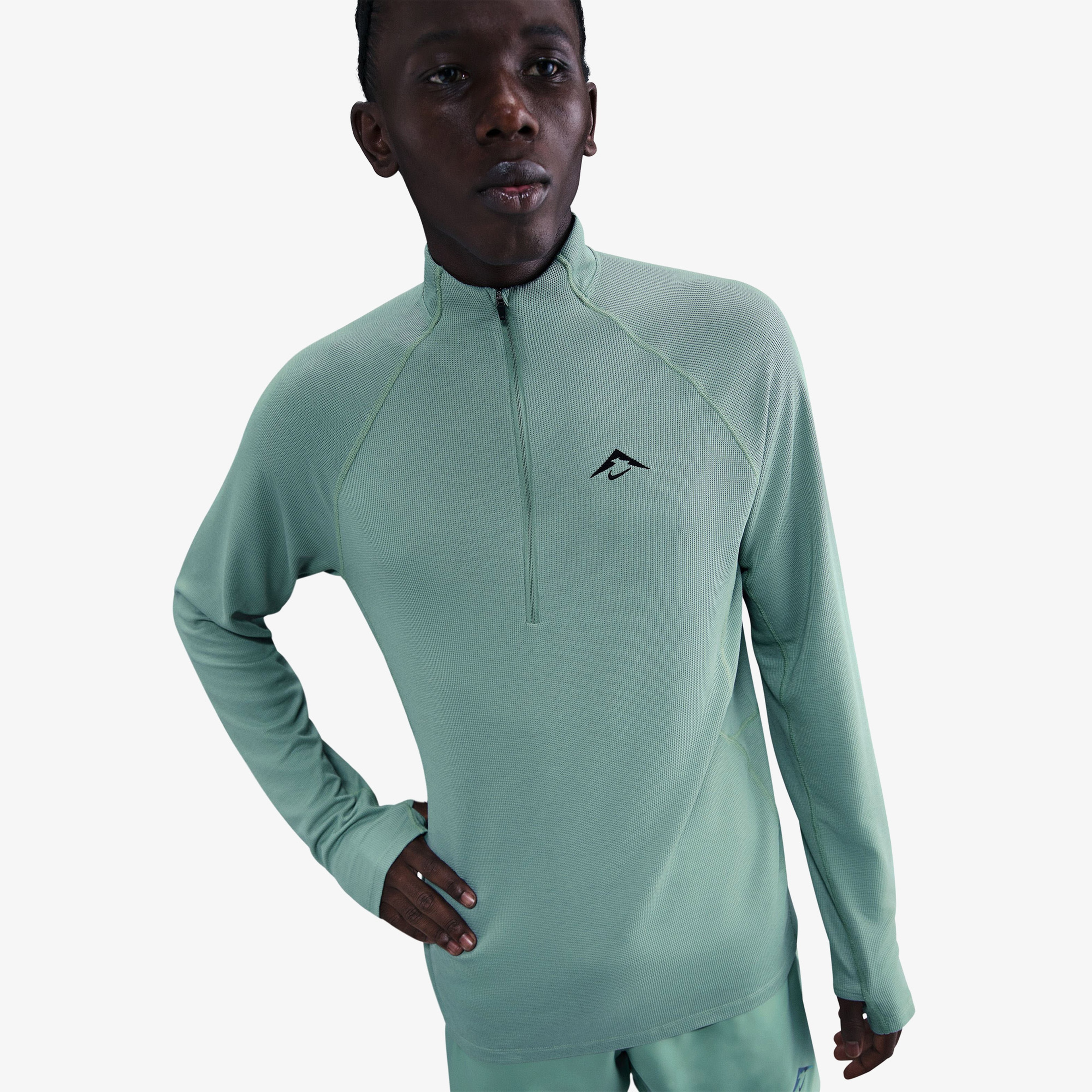 Nike Dri-Fit Trail Midlayer Erkek Yeşil Kapüşonlu Hoodie