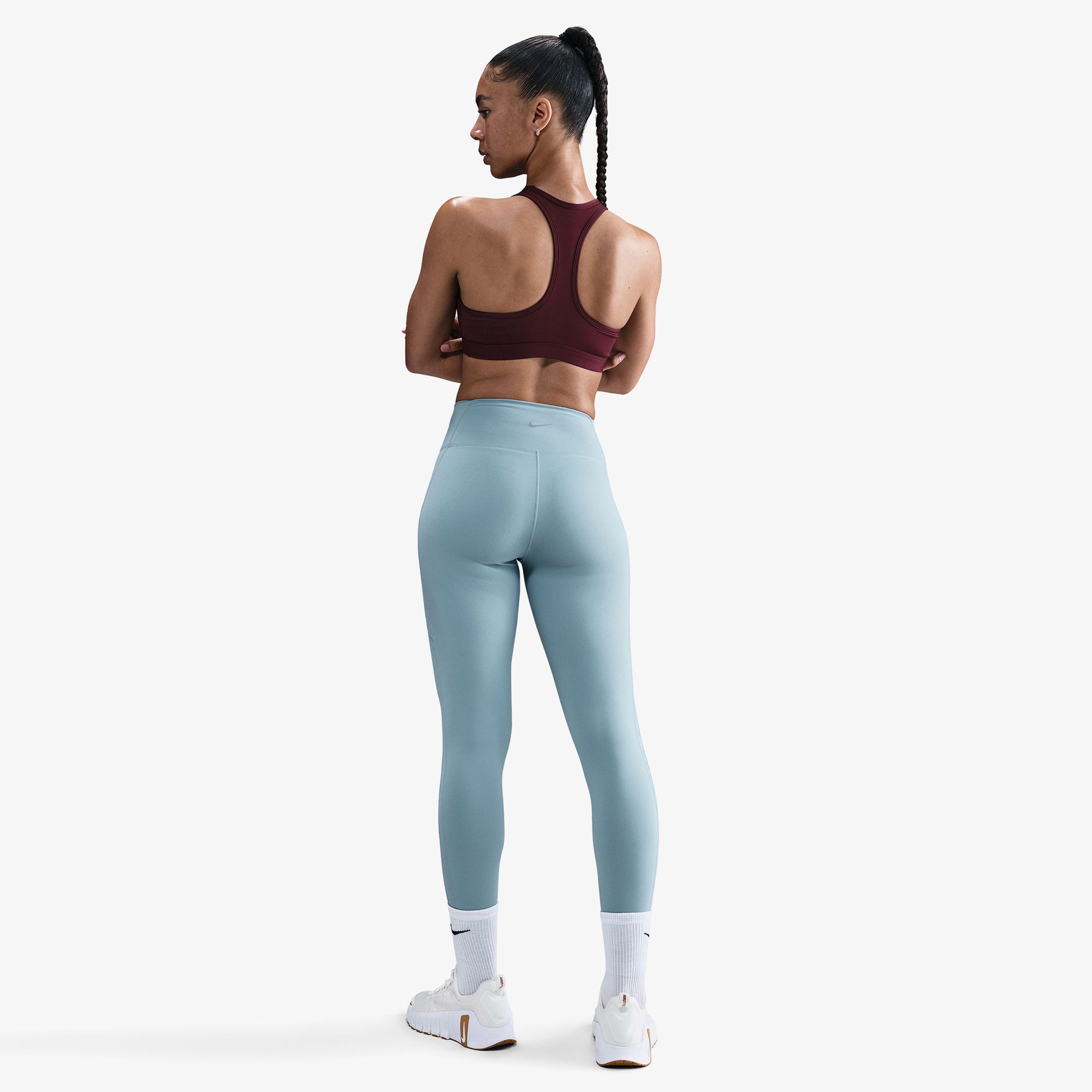 Nike Swoosh Medium Support Kadın Bordo Bra