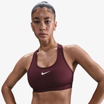 Nike Swoosh Medium Support Kadın Bordo Bra