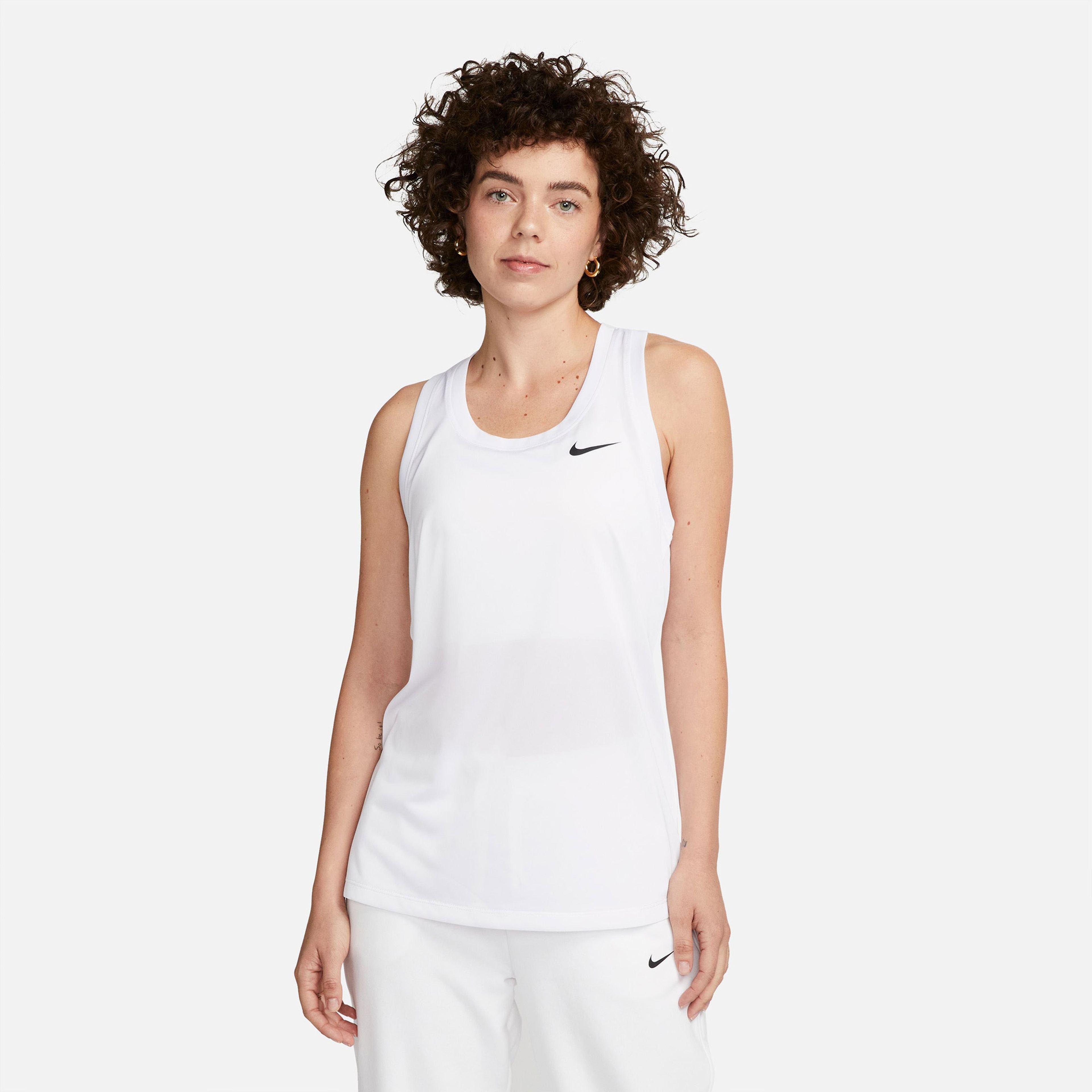 Nike Dri-Fit Racerback Kadın Beyaz Kolsuz T-Shirt