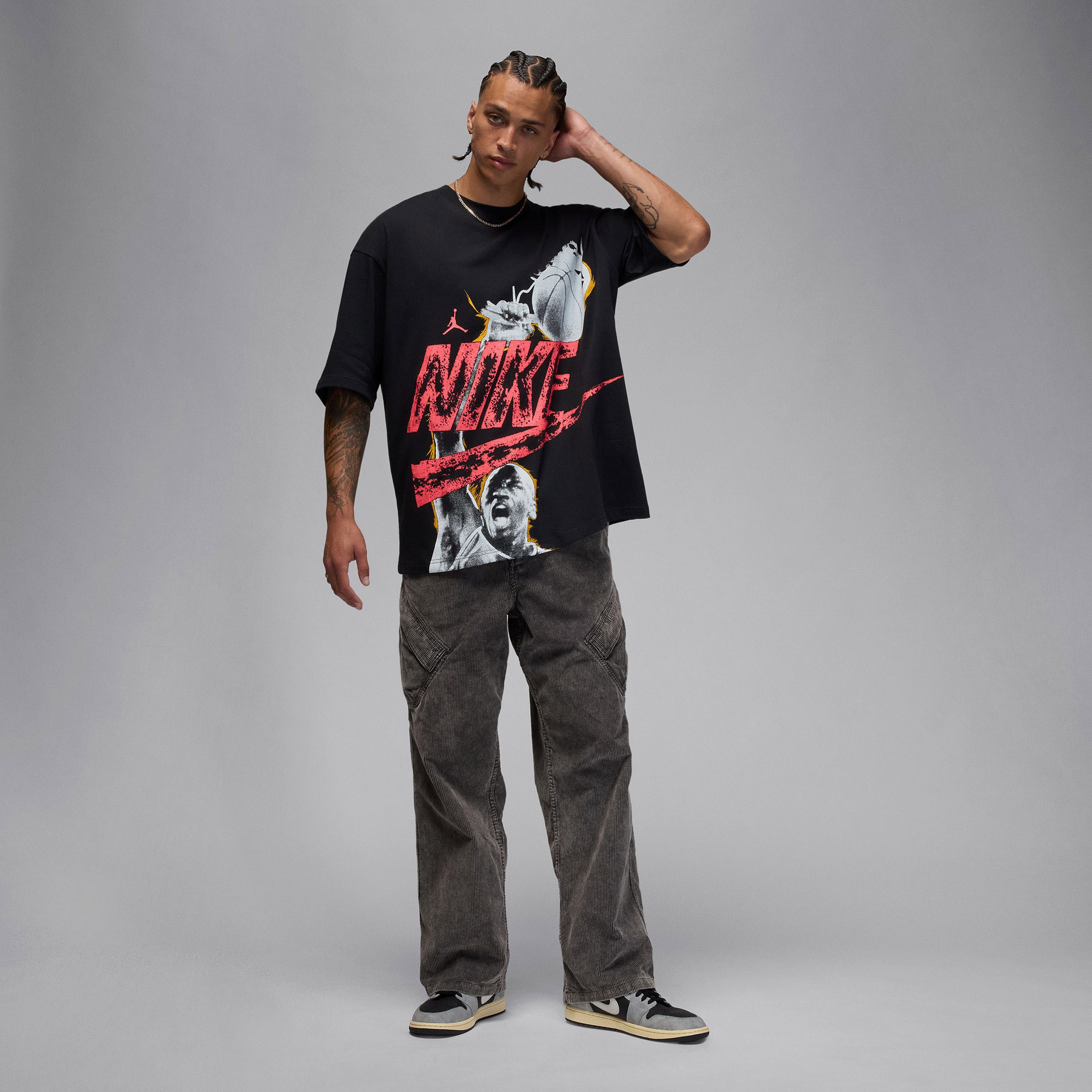 Jordan Reissue Oversized Crew Erkek Siyah T-Shirt