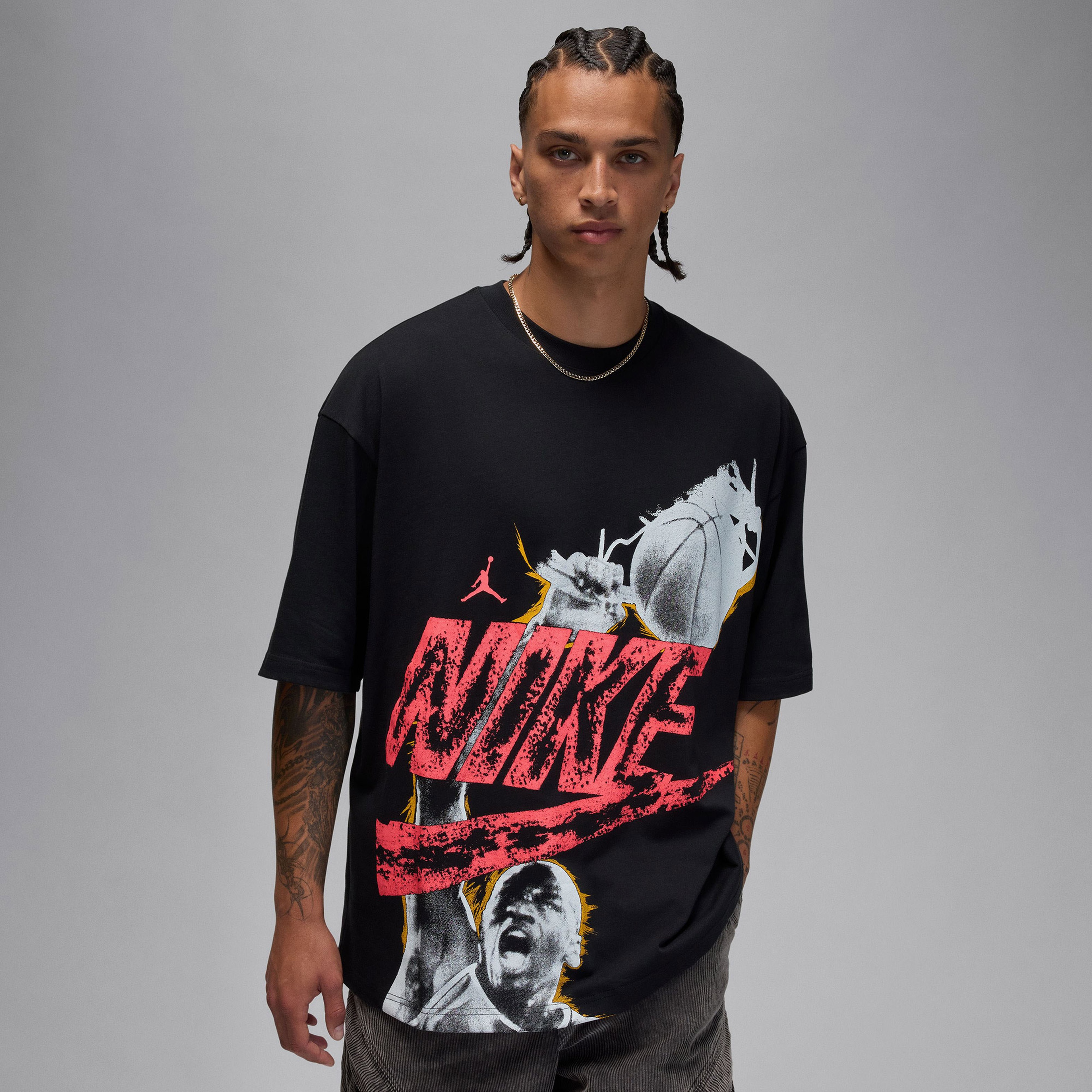 Jordan Reissue Oversized Crew Erkek Siyah T-Shirt