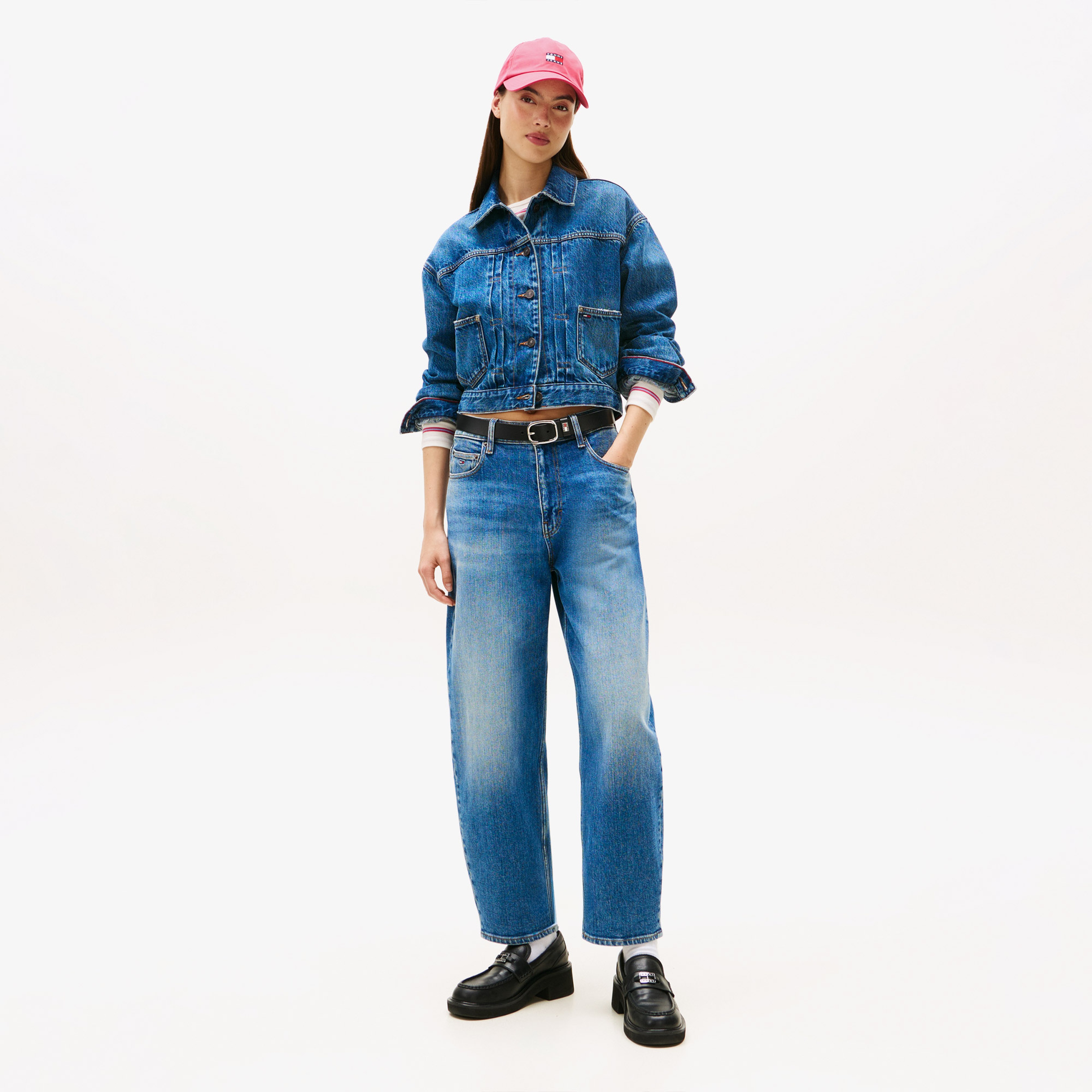 Tommy Hilfiger ie Balloon Bi0134 Kadın Tapered Mavi Jean Pantolon