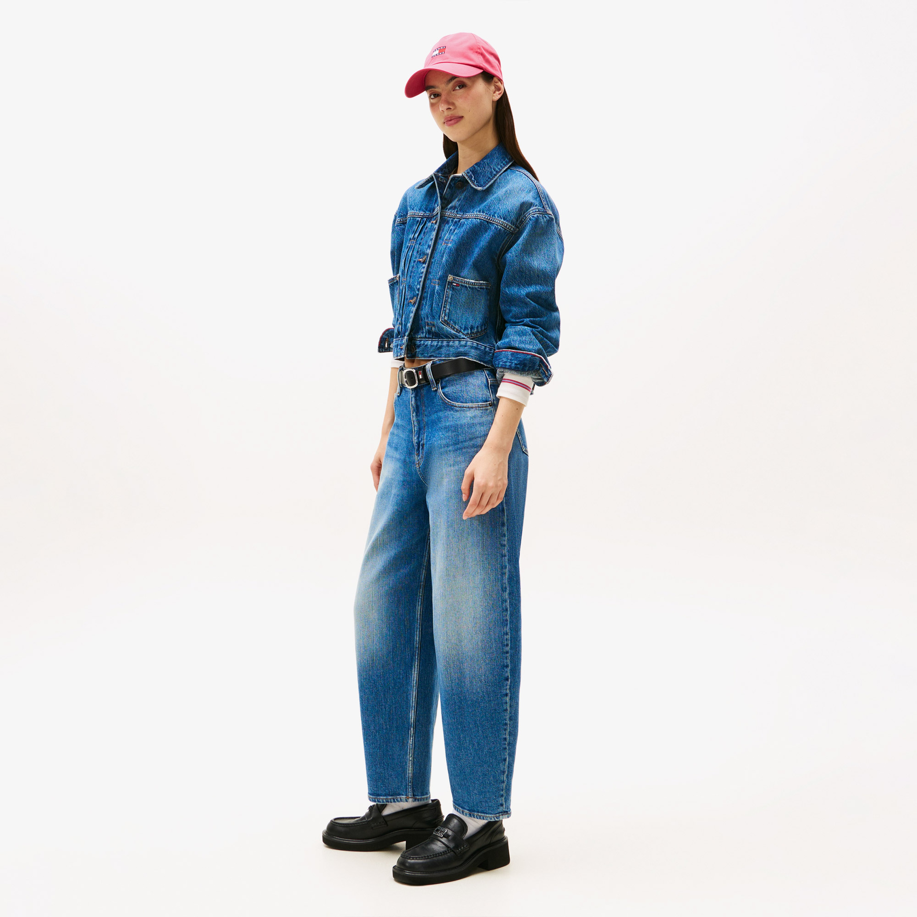 Tommy Hilfiger ie Balloon Bi0134 Kadın Tapered Mavi Jean Pantolon