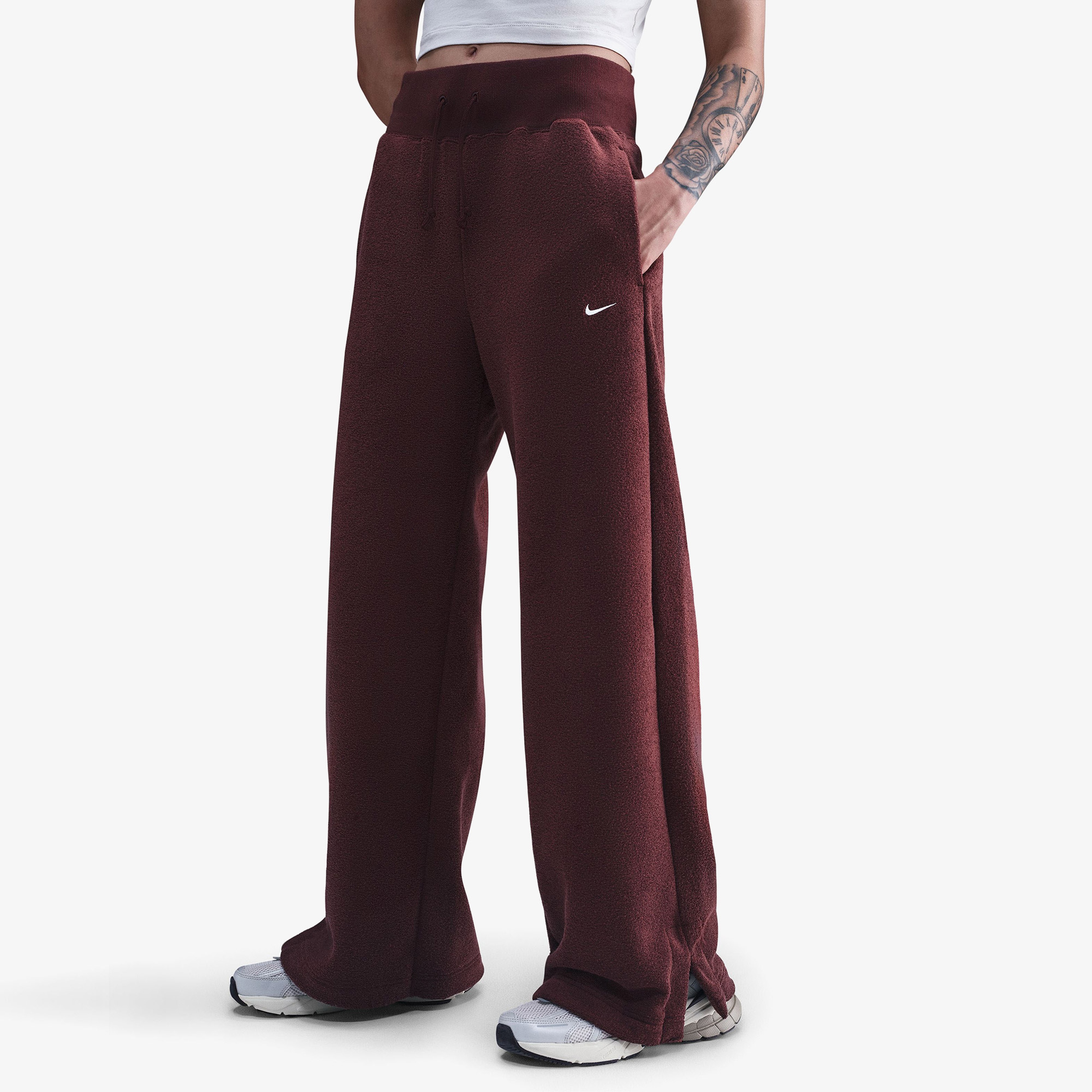 Nike Sportswear Phoenix Plush Kadın Bordo Eşofman Altı