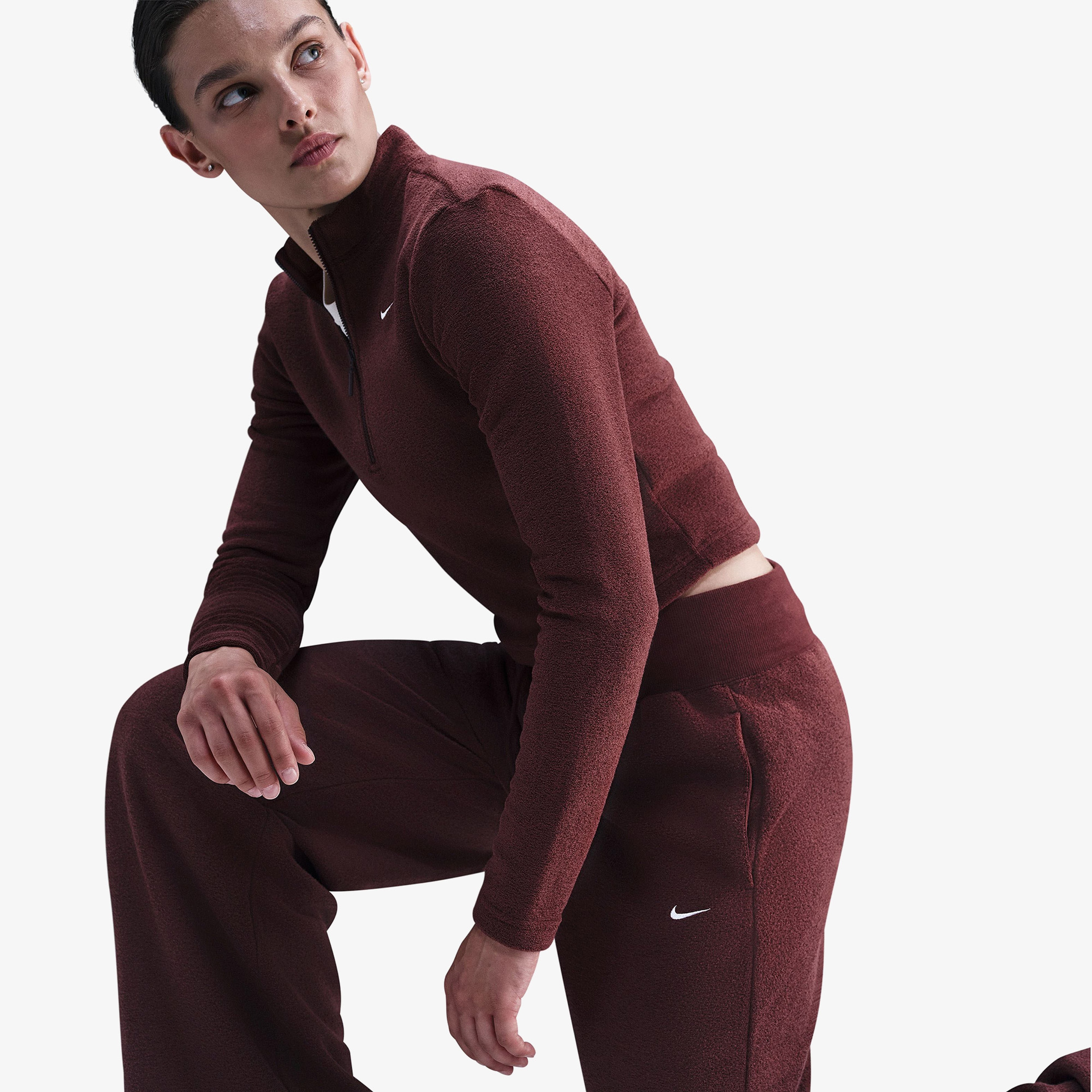 Nike Sportswear Phoenix Plush Kadın Bordo Eşofman Altı