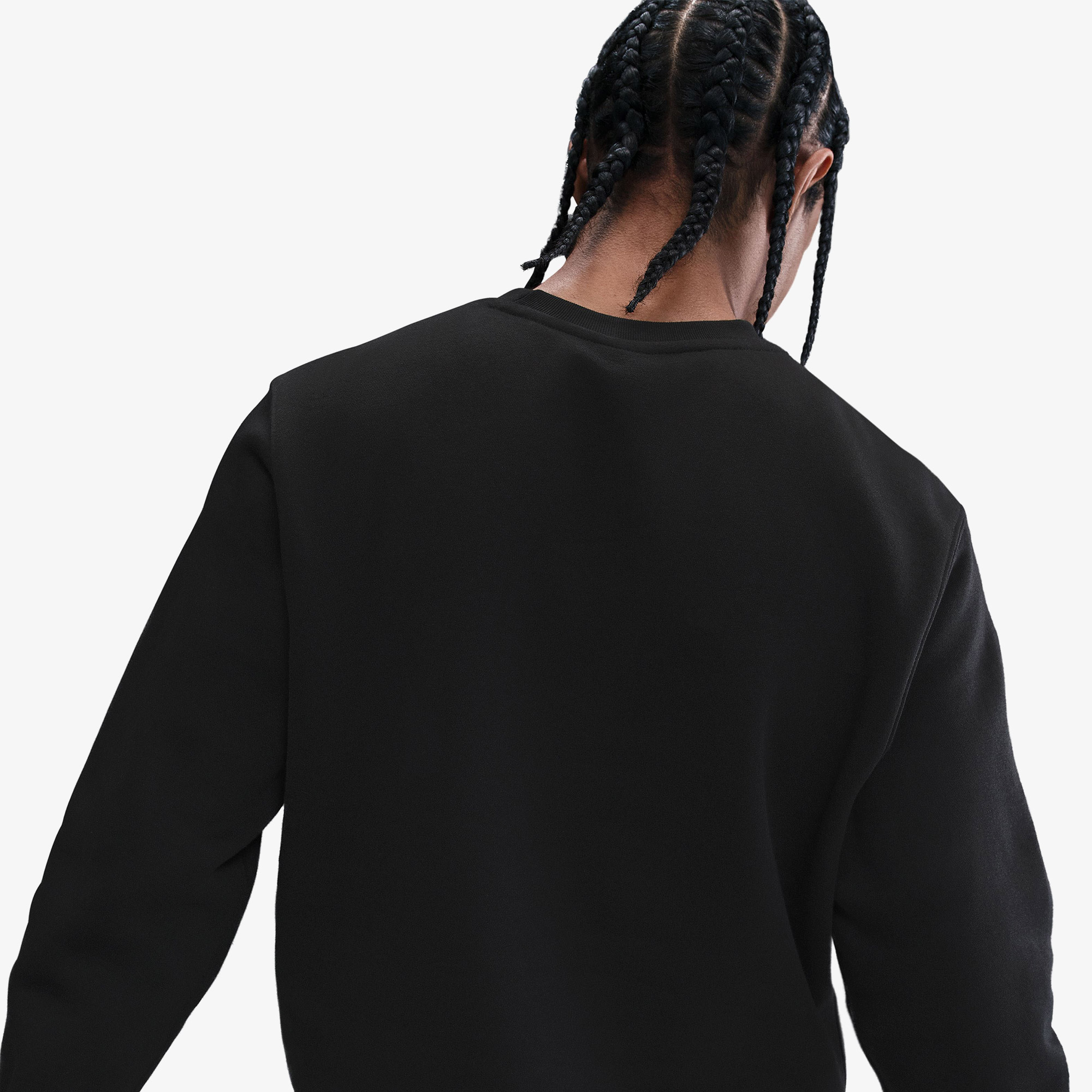 Nike Sportswear Club Graphic Fleece Crew Erkek Siyah Sweatshirt