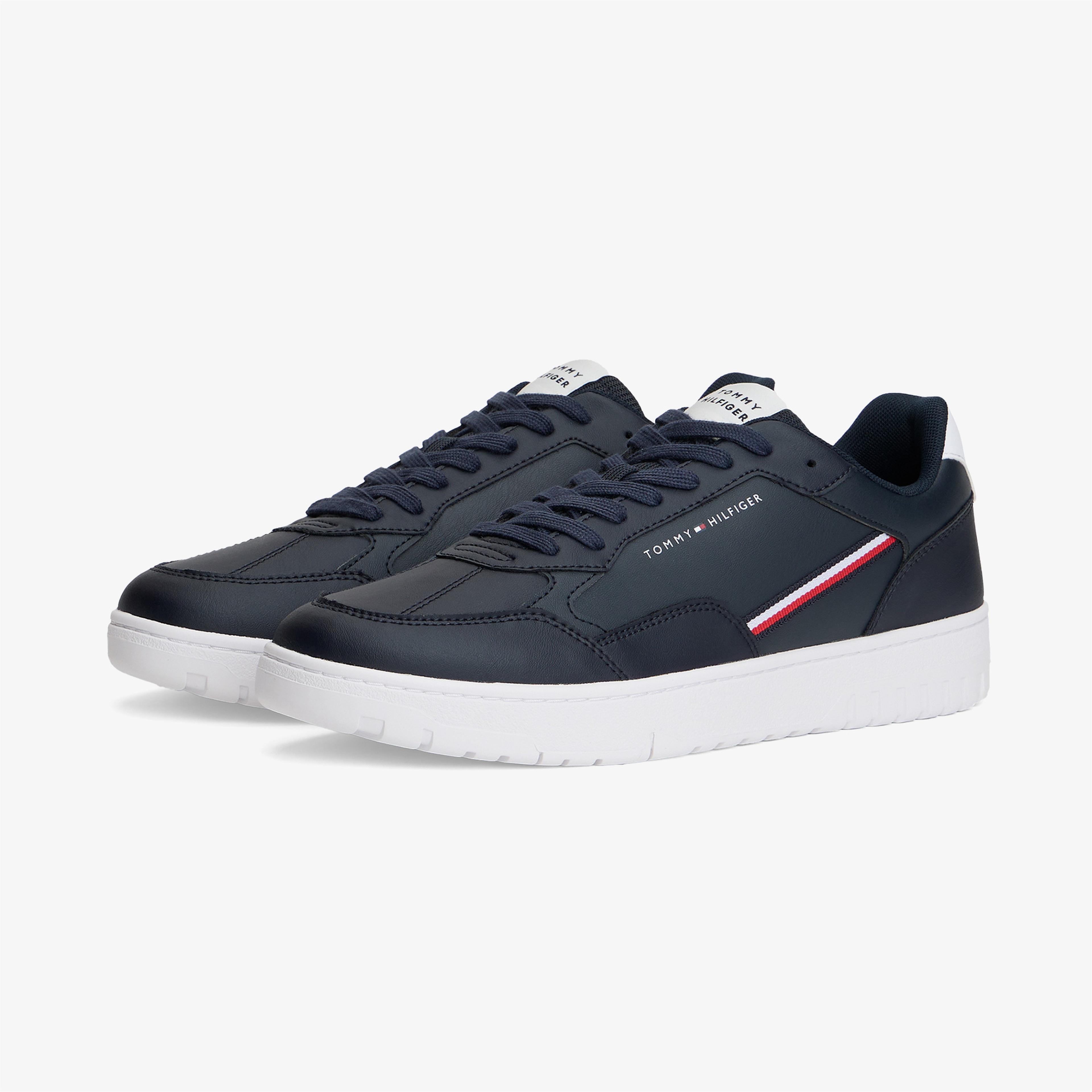 Tommy Hilfiger Basket Core Stripes Erkek Lacivert Sneaker
